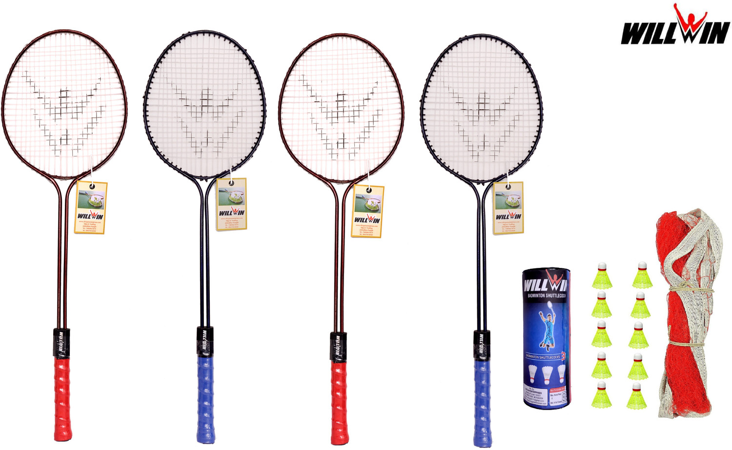 Image of saipro ROXON Phantom Badminton Racquet Set Of 2 Piece With 6 Piece Badminton Kit