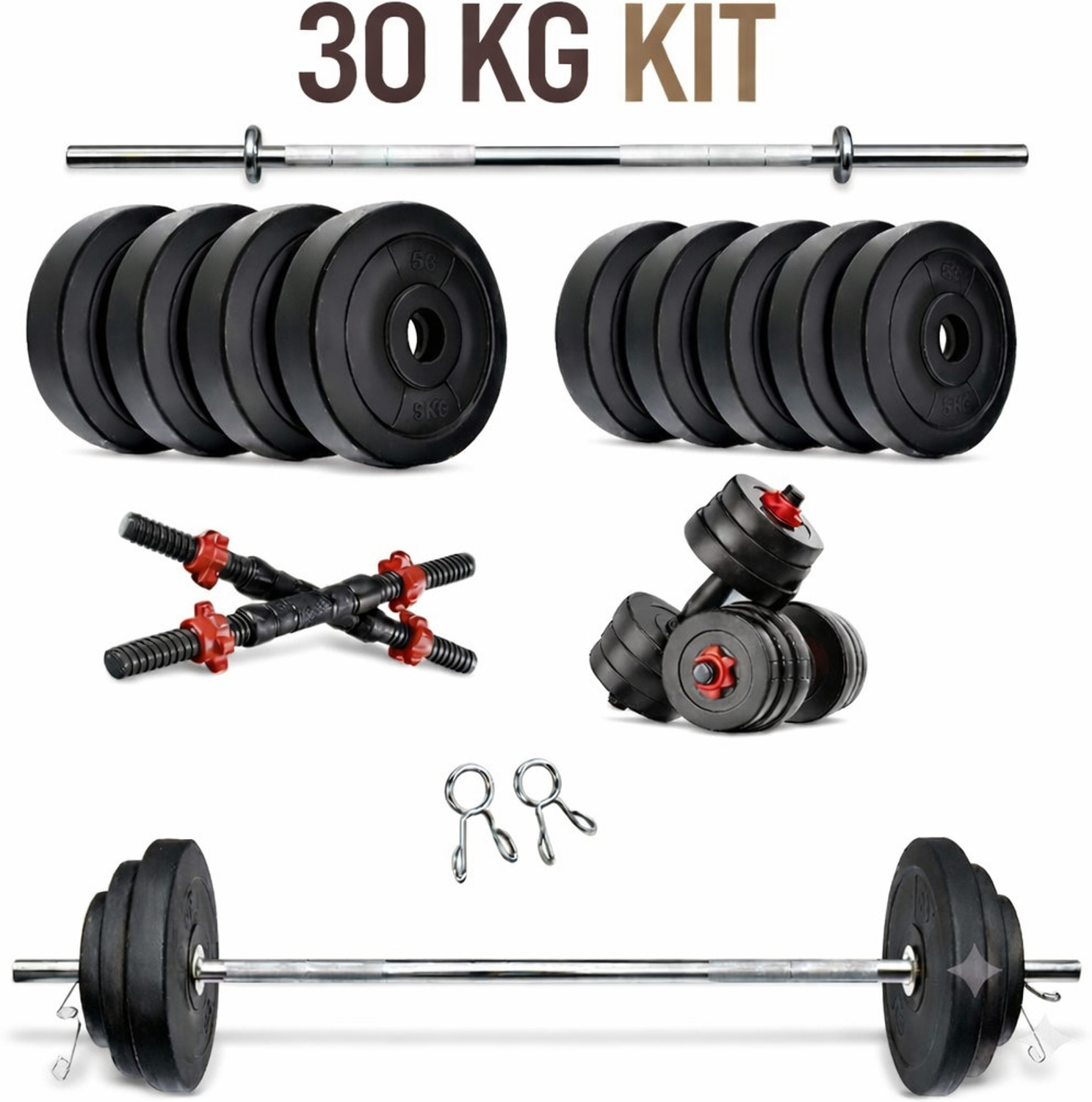 Image of PKN FIT 20KG Adjustable Dumbbell KIT with Plates and Rod Pair Fitness Accessory Kit Kit