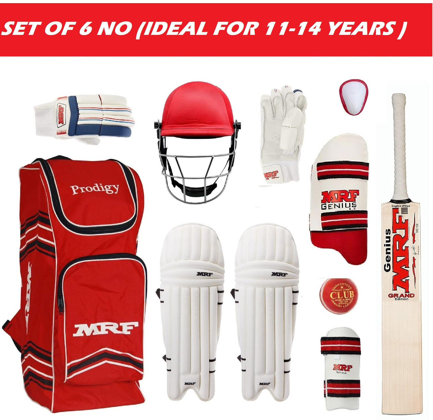 HF MRF GRAND EDITION VK-18 Cricket Set of 6 No ( Ideal For 11-14 Years ) Complete Cricket Kit