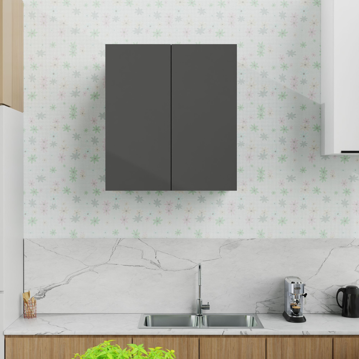 Image of RK Modular Furniture Engineered Wood Kitchen Cabinet (Finish Color - brown, Pre-assembled)