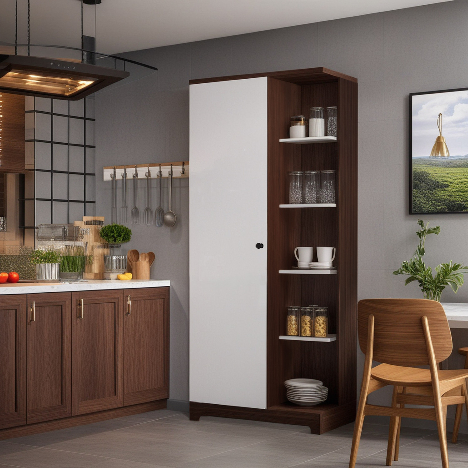 Image of RK Modular Furniture Engineered Wood Kitchen Cabinet (Finish Color - brown, Pre-assembled)
