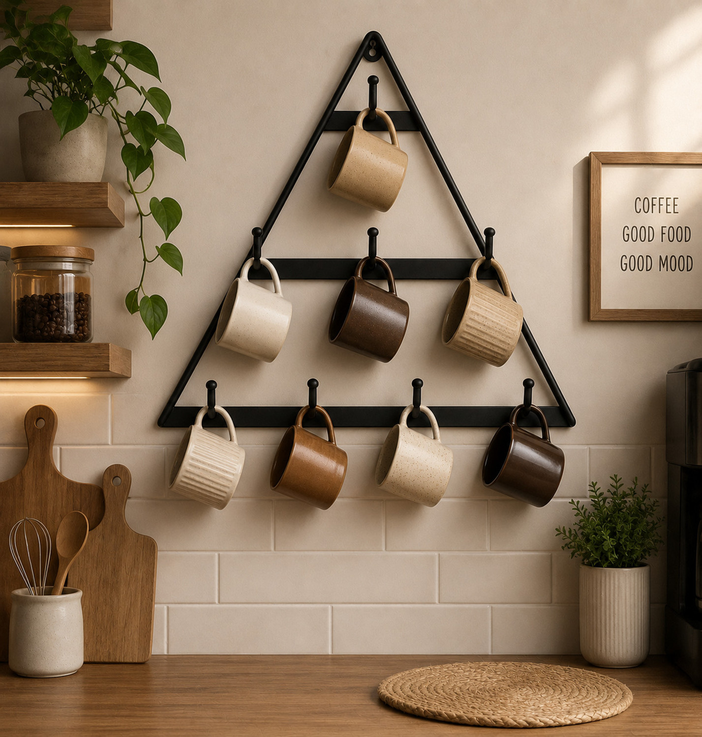 Image of Heaven Shield Containers Kitchen Rack Multipurpose Rack | Microwave Oven Stand & OTG Rack Iron, Wood