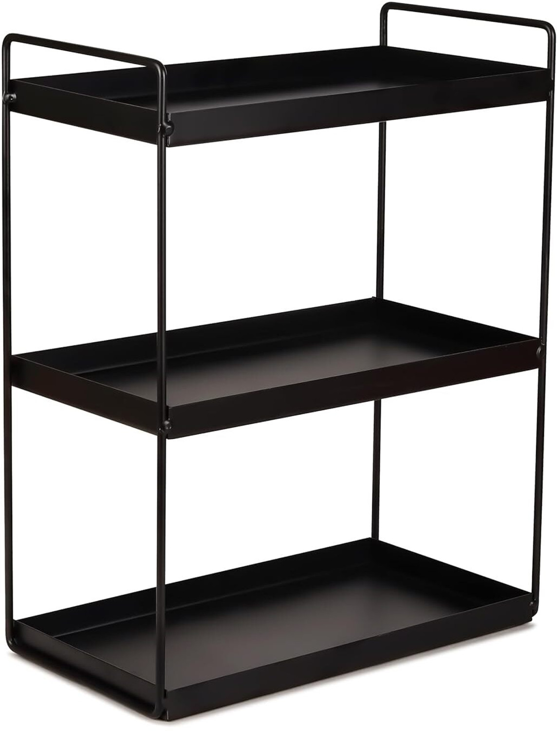 Image of Smartslide Containers Kitchen Rack 4-Shelf Microwave Oven Stand /Adjustable Height Shelving Kitchen Storage Rack /Multi Utility Folding Storage Shelf Organizer for Home-Office-Kitchen-Garage-Warehouse Iron