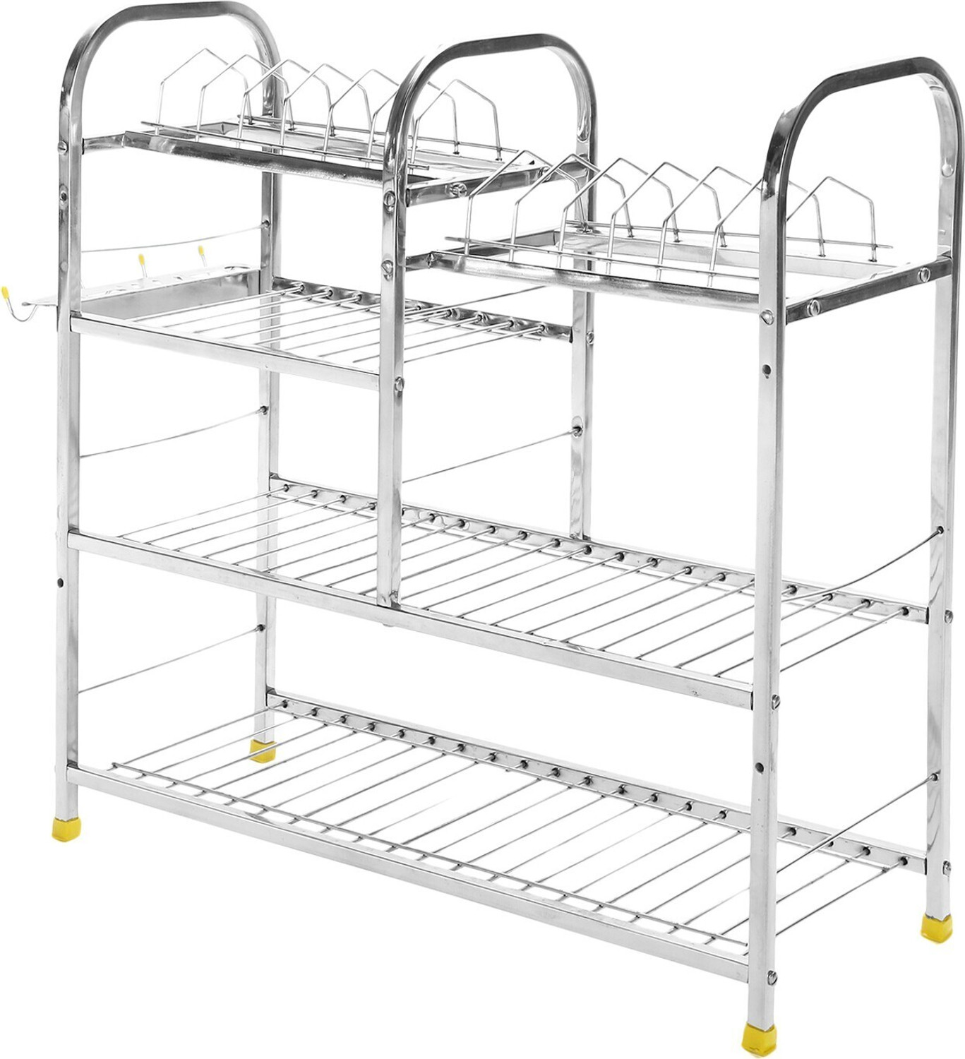 Irontech Kitchen Care | 4 Shelf Dish Rack | Modular Kitchen Utensils Rack | 24 L x 24 H inch Storage Basket | Utensil Kitchen Rack
