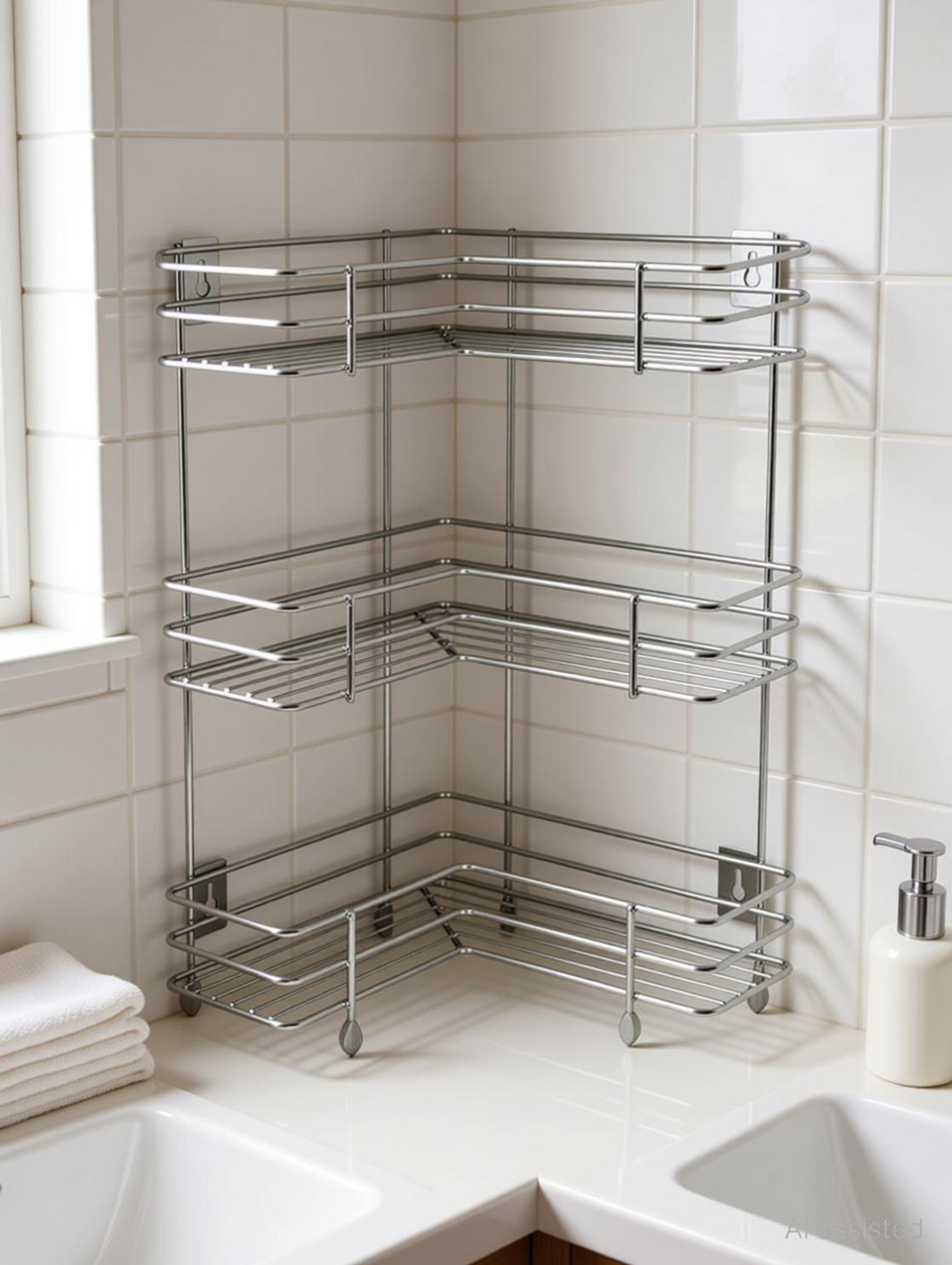 Image of Smartslide Containers Kitchen Rack 4-Shelf Microwave Oven Stand /Adjustable Height Shelving Kitchen Storage Rack /Multi Utility Folding Storage Shelf Organizer for Home-Office-Kitchen-Garage-Warehouse Iron