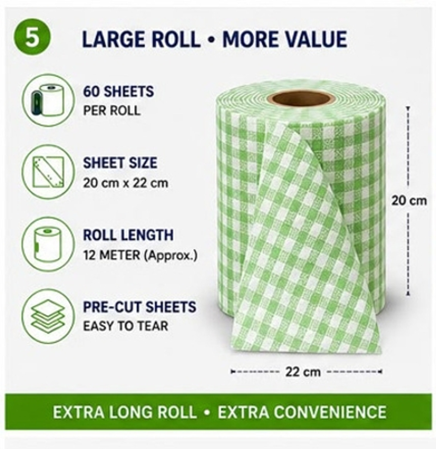 Image of Liftoff kitchen towel roll pack of 2 (1 Ply, 160 Sheets)