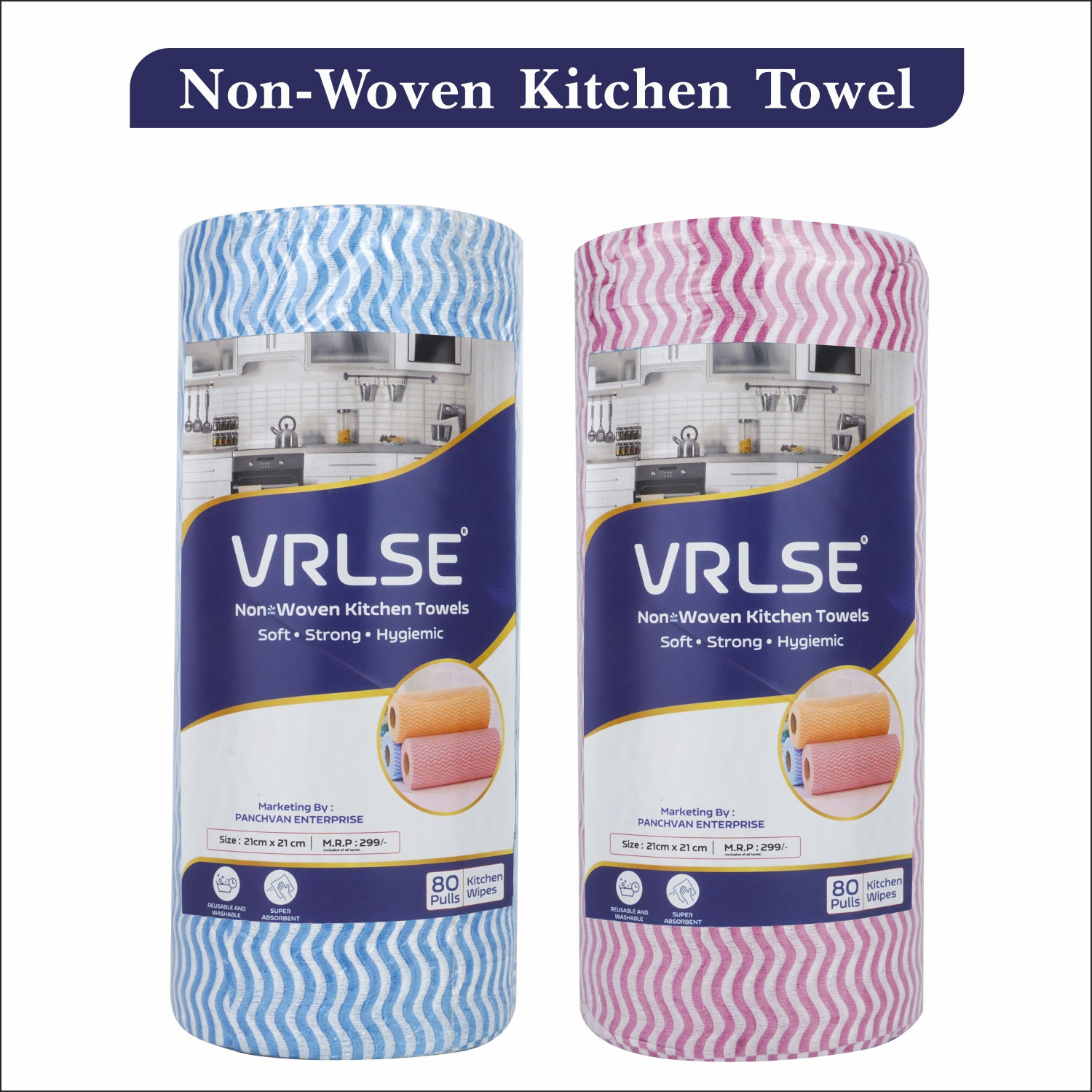 Image of Liftoff kitchen towel roll pack of 2 (1 Ply, 160 Sheets)