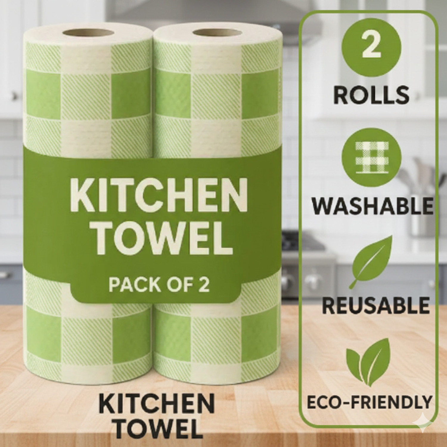 Image of Liftoff kitchen towel roll pack of 2 (1 Ply, 160 Sheets)