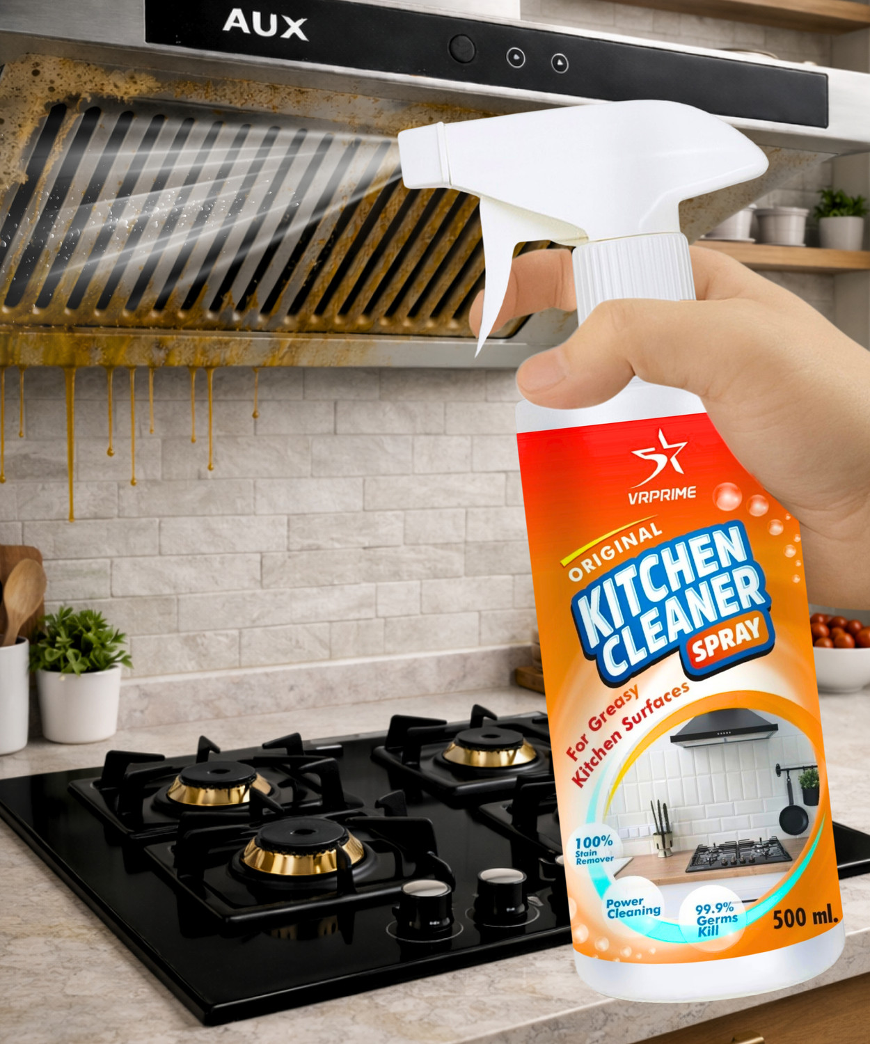Image of Lizol Suitable for All Floor Cleaner Mops | Kills 99.9% Germs Rose Kitchen Cleaner (5 L)