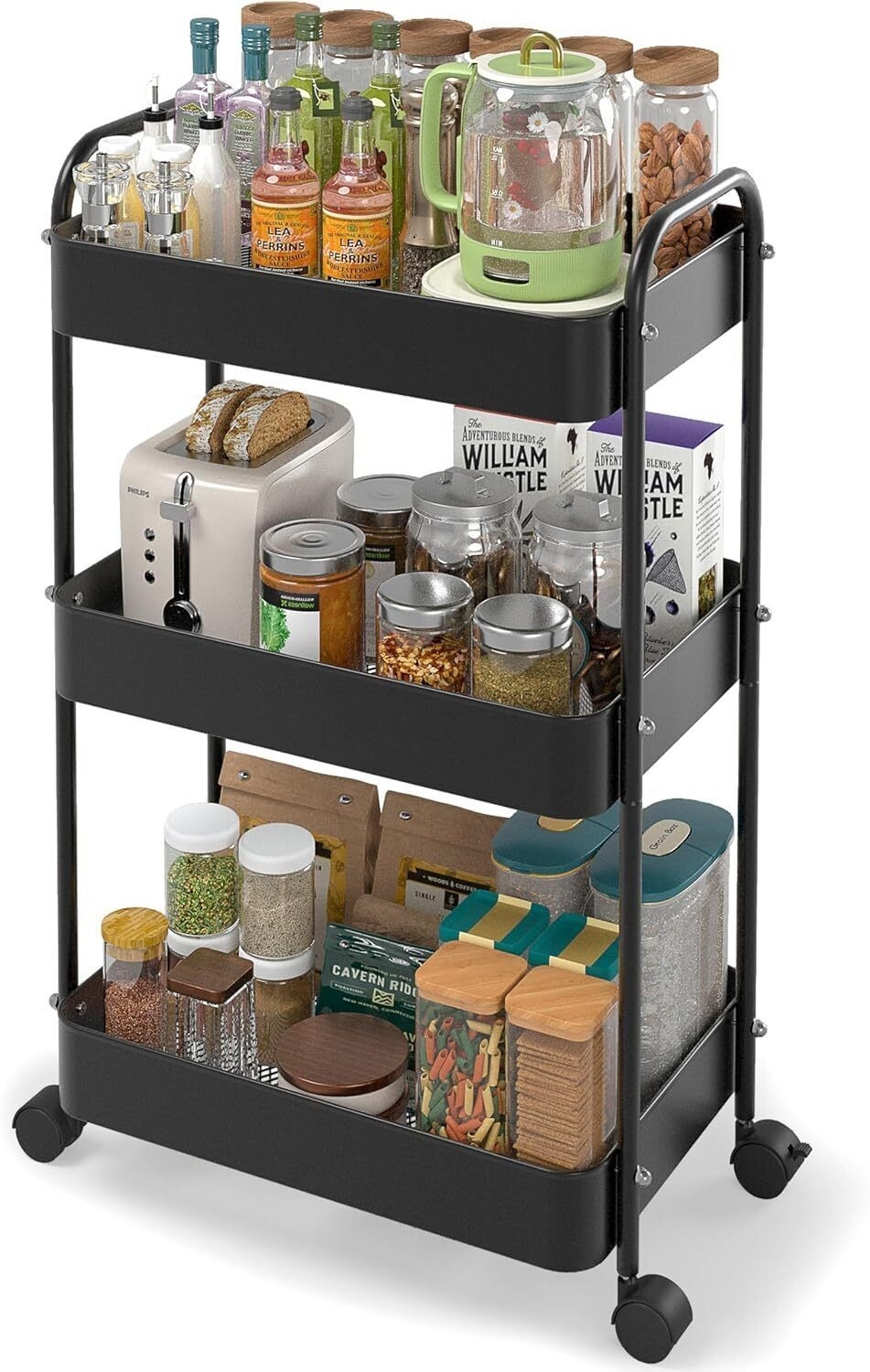 Image of VR High Grade Metal Universal Microwave Oven Fix Stand for Kitchen Platform-Floor Iron Kitchen Trolley (Pre-assembled)