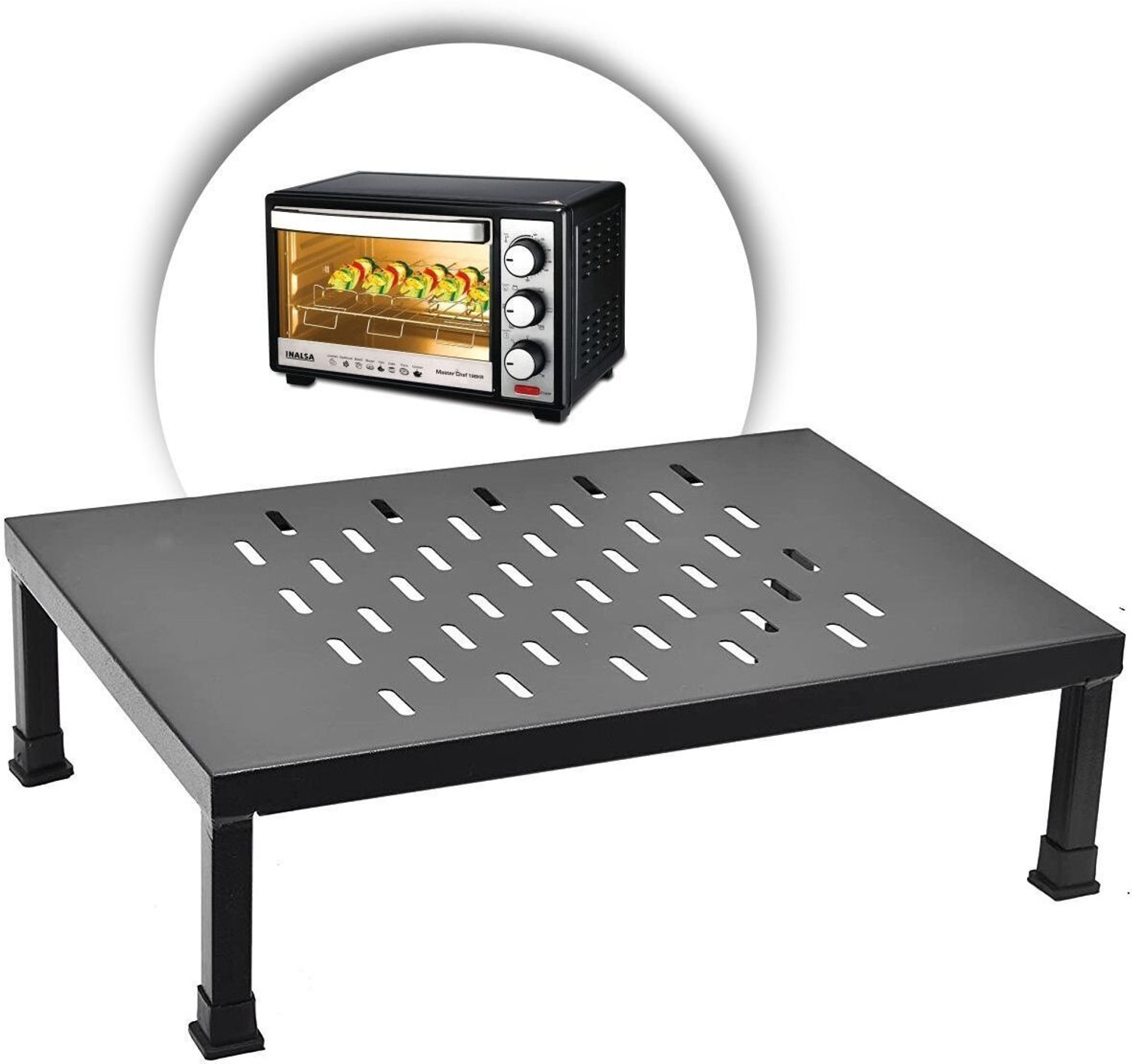 Image of VR High Grade Metal Universal Microwave Oven Fix Stand for Kitchen Platform-Floor Iron Kitchen Trolley (Pre-assembled)