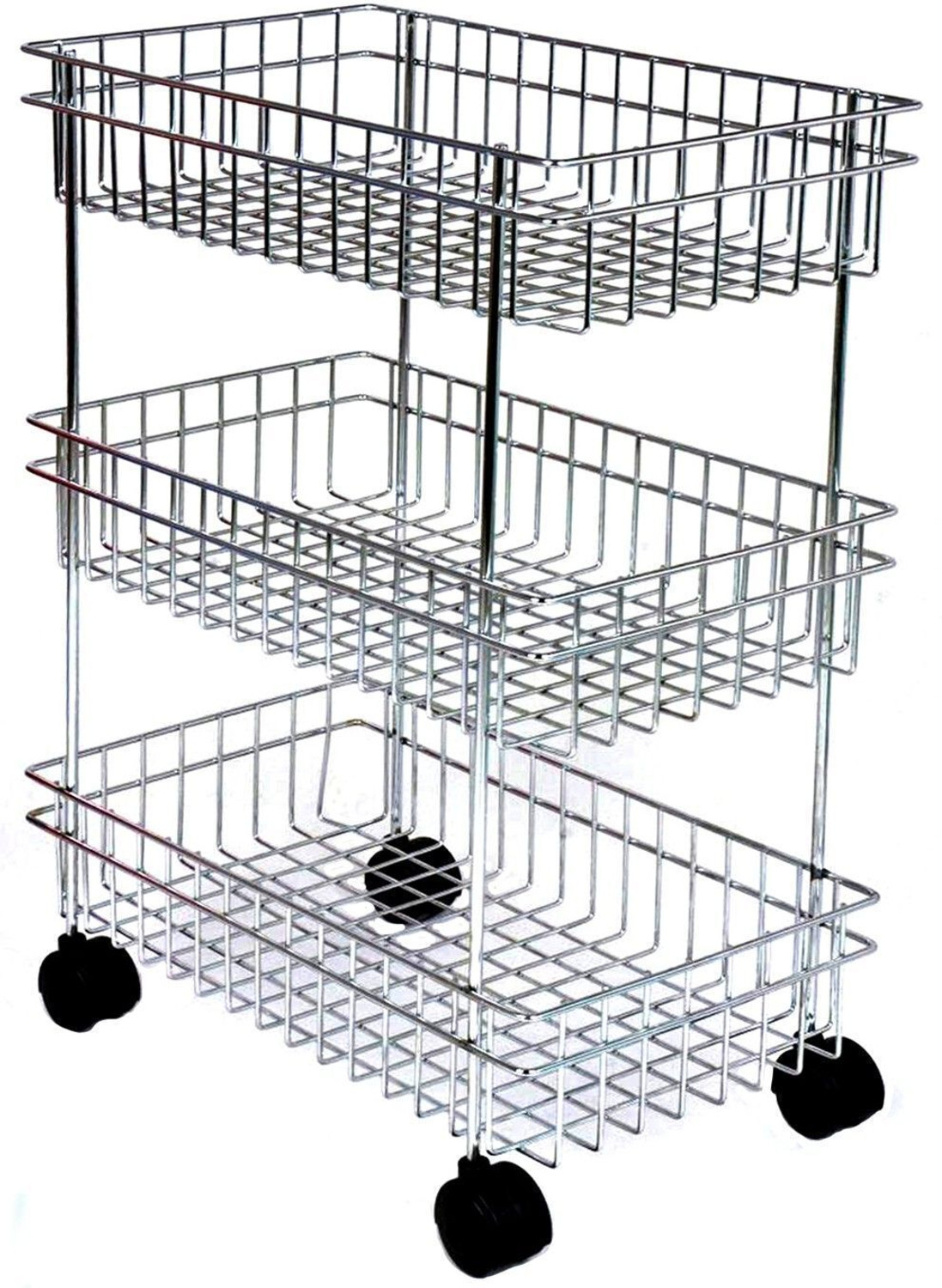 Image of BRANTOX 4 Tier Slim Multipurpose Storage Rack Trolley Plastic Storage Rack For Kitchen Plastic Kitchen Trolley (DIY(Do-It-Yourself))
