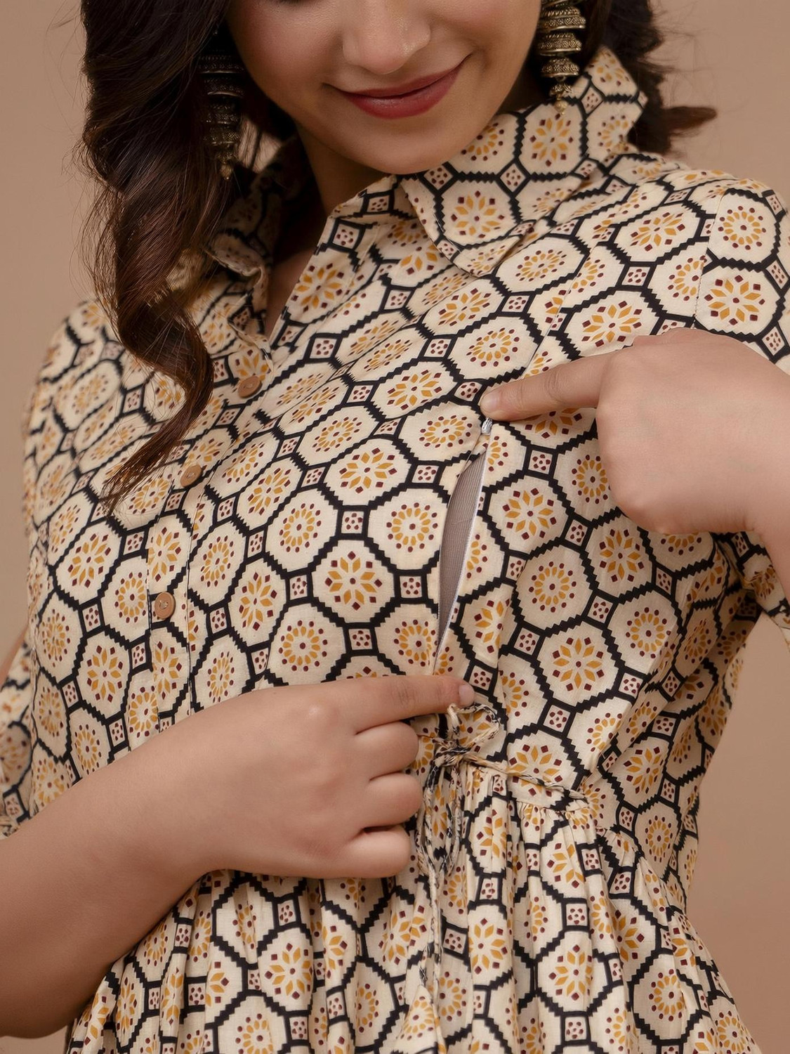Image of sky fab Printed Viscose Rayon Flared Kurta for Women With Attached Dupatta (Light Green)