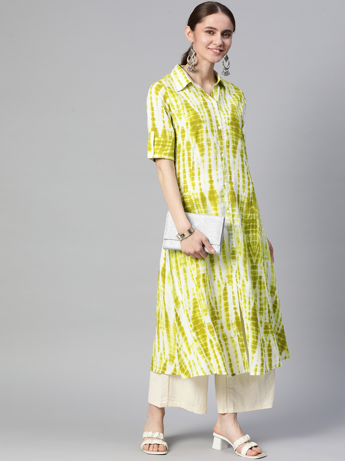 Image of mokshi Women Dyed /Ombre A-line Kurta