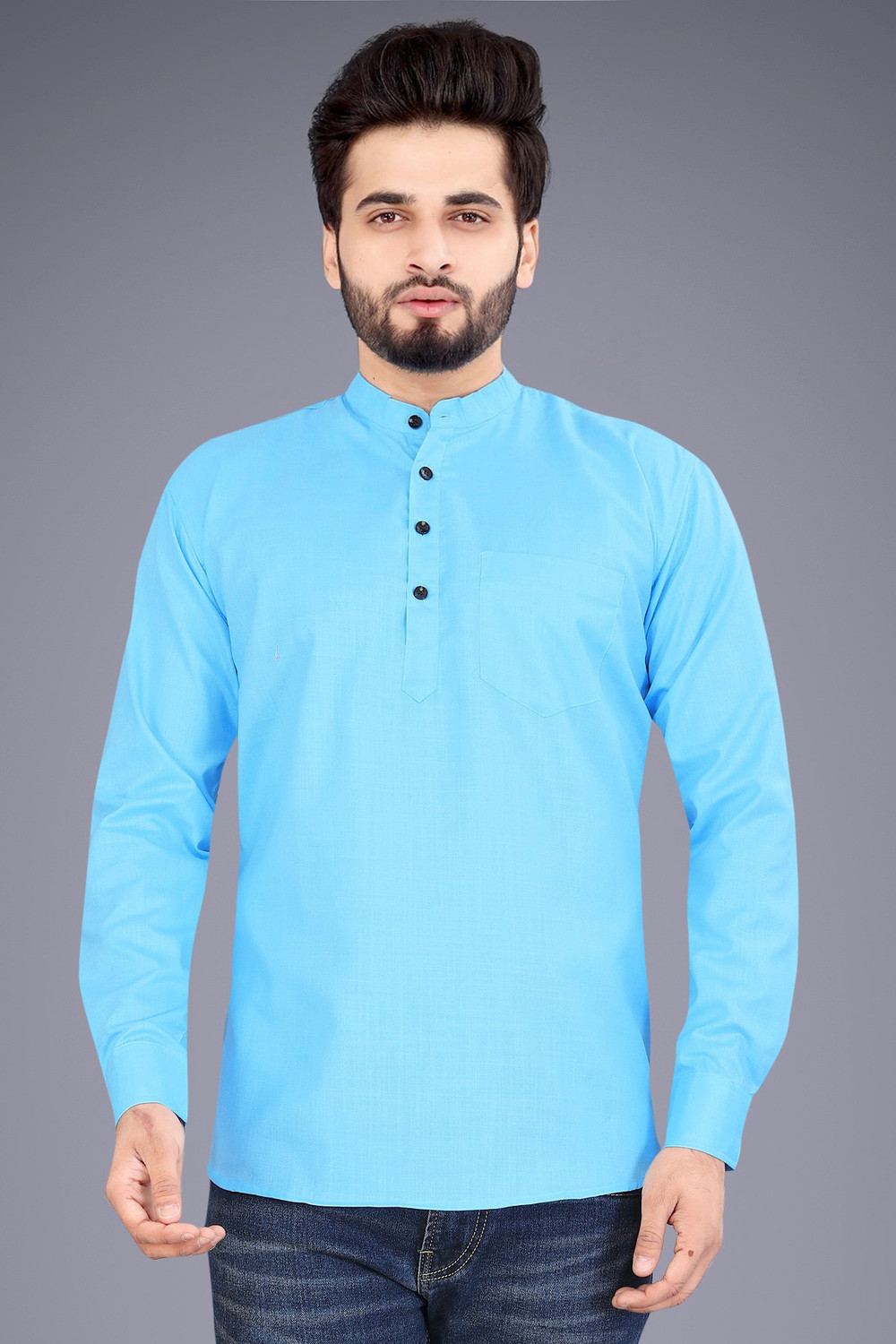 Image of SPOQUE Men Solid Straight Kurta