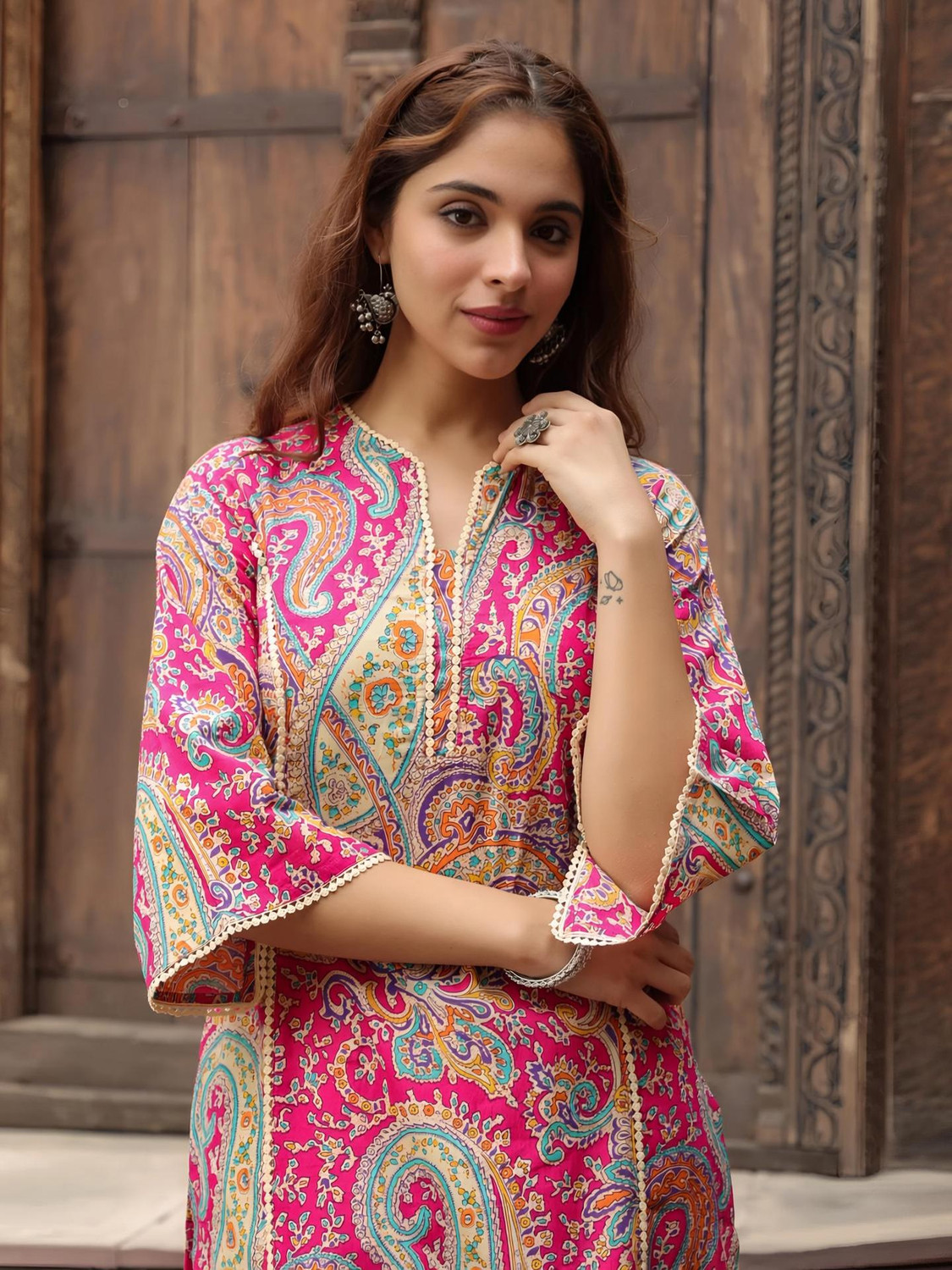 Tabeedah Women Self Design Pakistani Kurta
