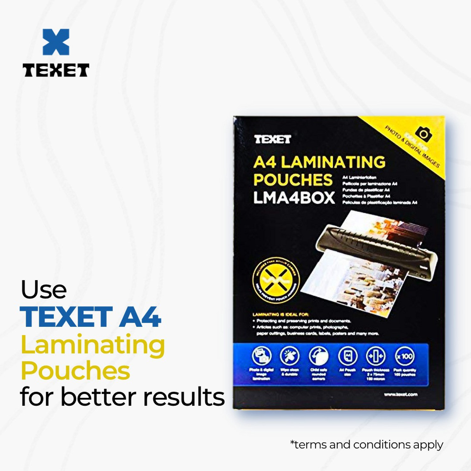 Image of Texet LMA4-VX A4 Portable & Compact Hot Laminator /Laminating Machine With Jam Release Button - Fully Automatic 9 inch Lamination Machine
