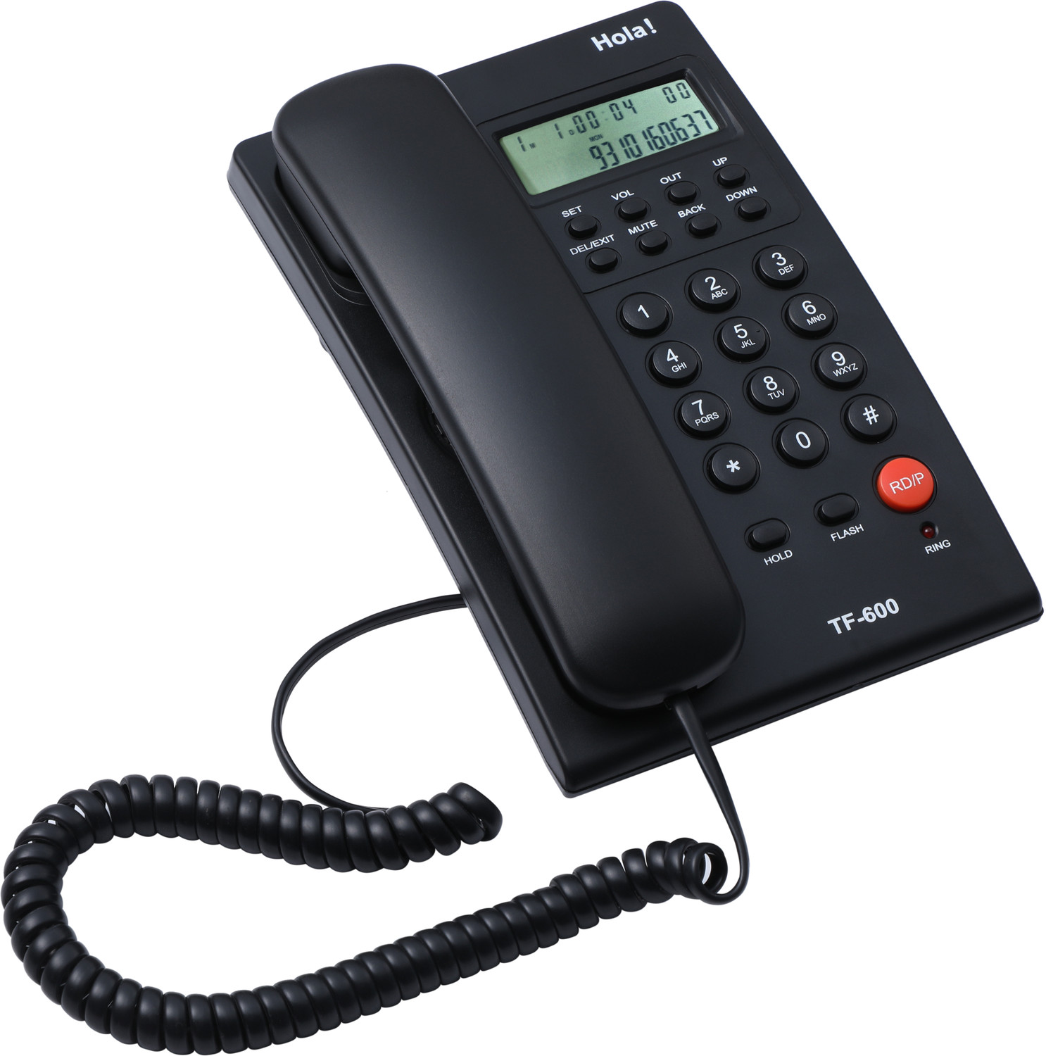 HOLA TF 600 Corded Landline Phone  (Black)