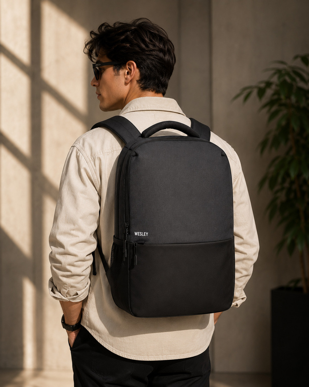 WESLEY Black 30L Laptop Backpack – Water‑Resistant, ₹551