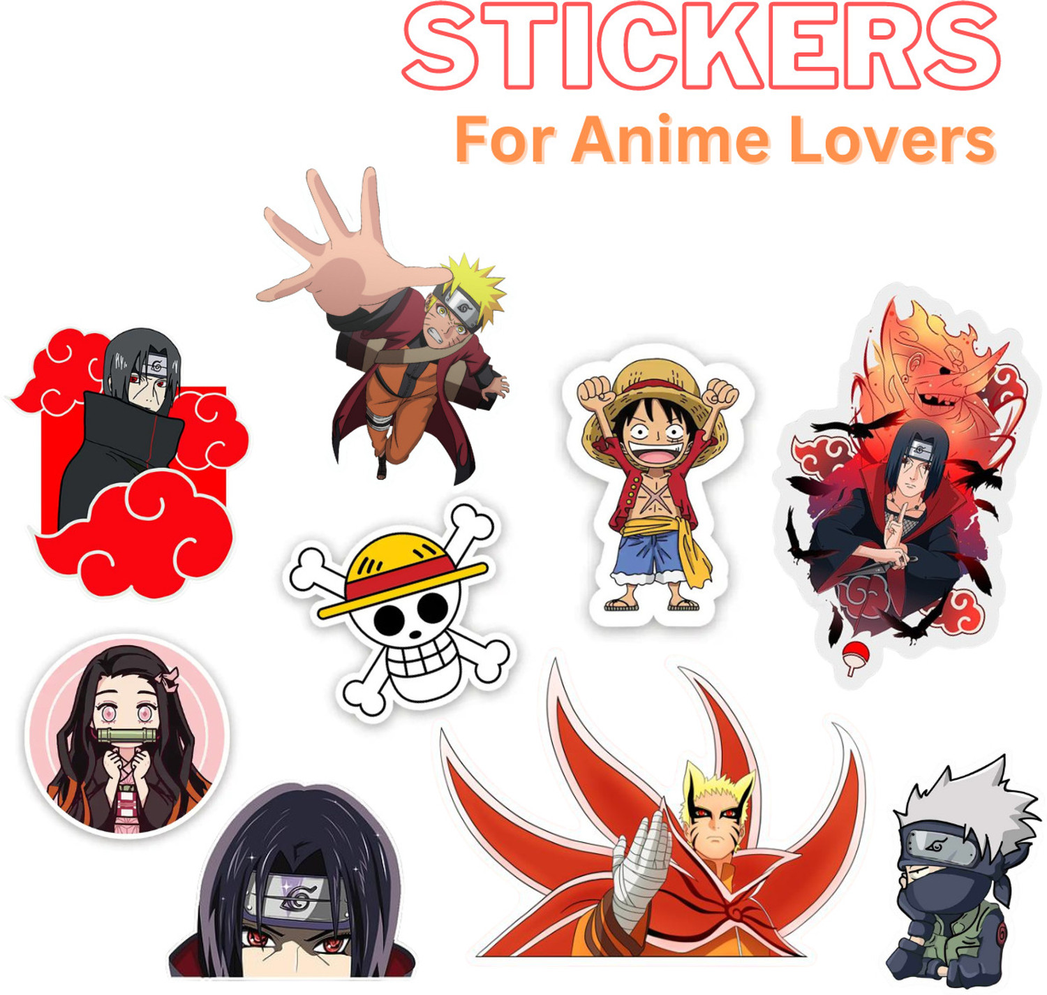 Image of Replix Naruto Anime Vinyl Laptop Skin with Free Sticker Compatible for All Laptops Vinyl Reusable Laptop Skin Compatible for 15.6 inch