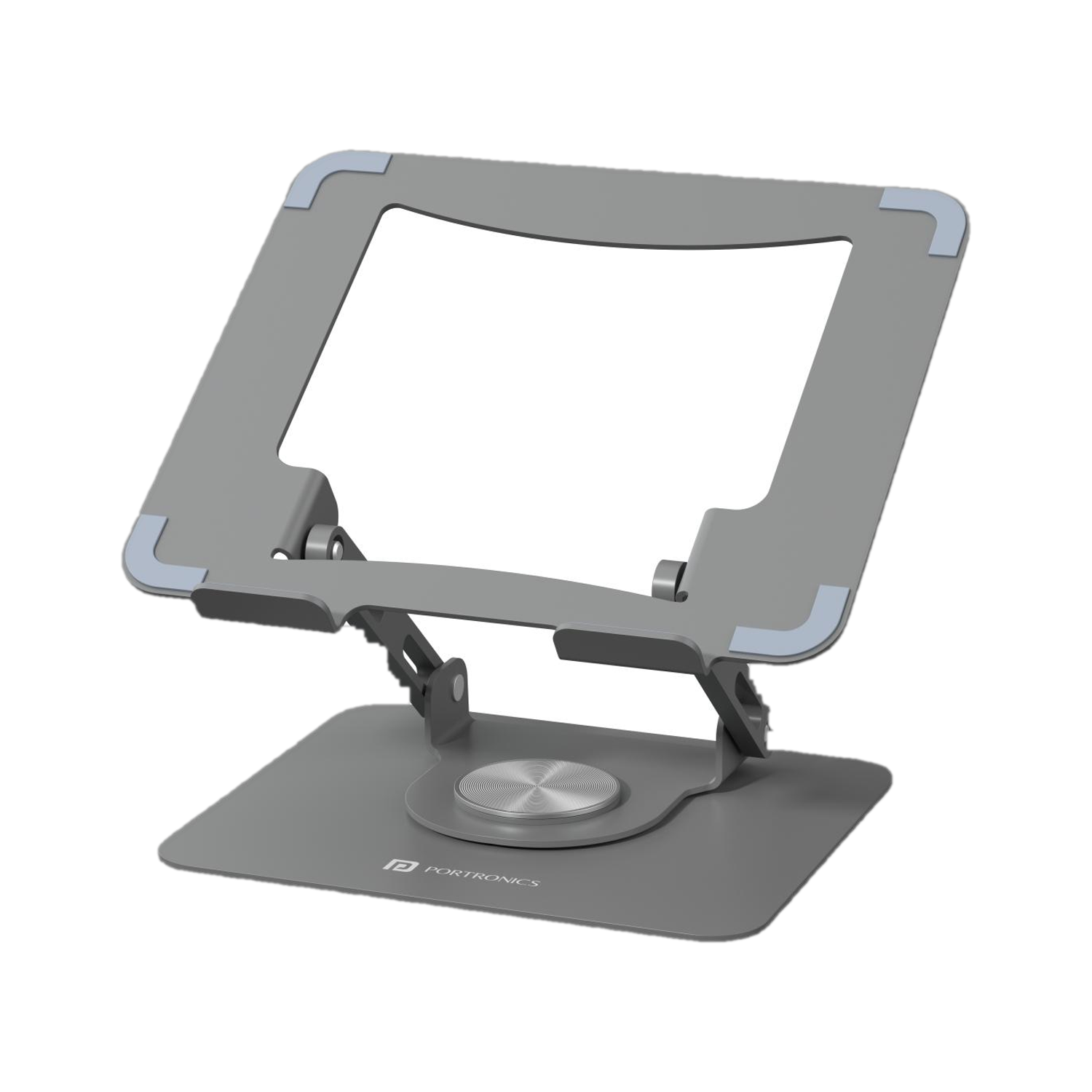 Portronics My Buddy K9 - Portable Laptop Stand - Adjustable Height - 360° Rotating Base Laptop Stand