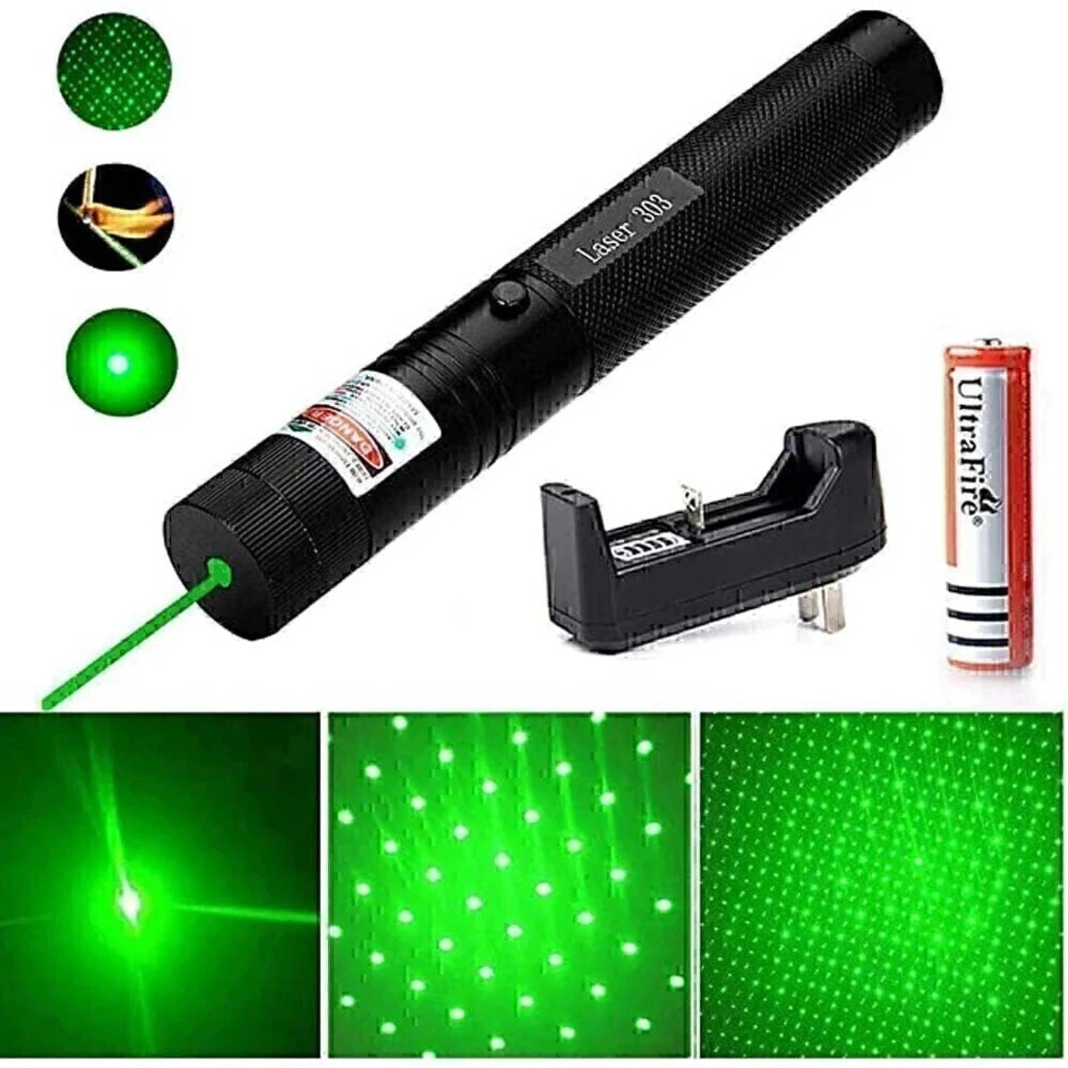 Image of MOOZMOB Long Range Green Laser Pointer Light for Presentation Kids and Pets Play (1000 nm, Green)