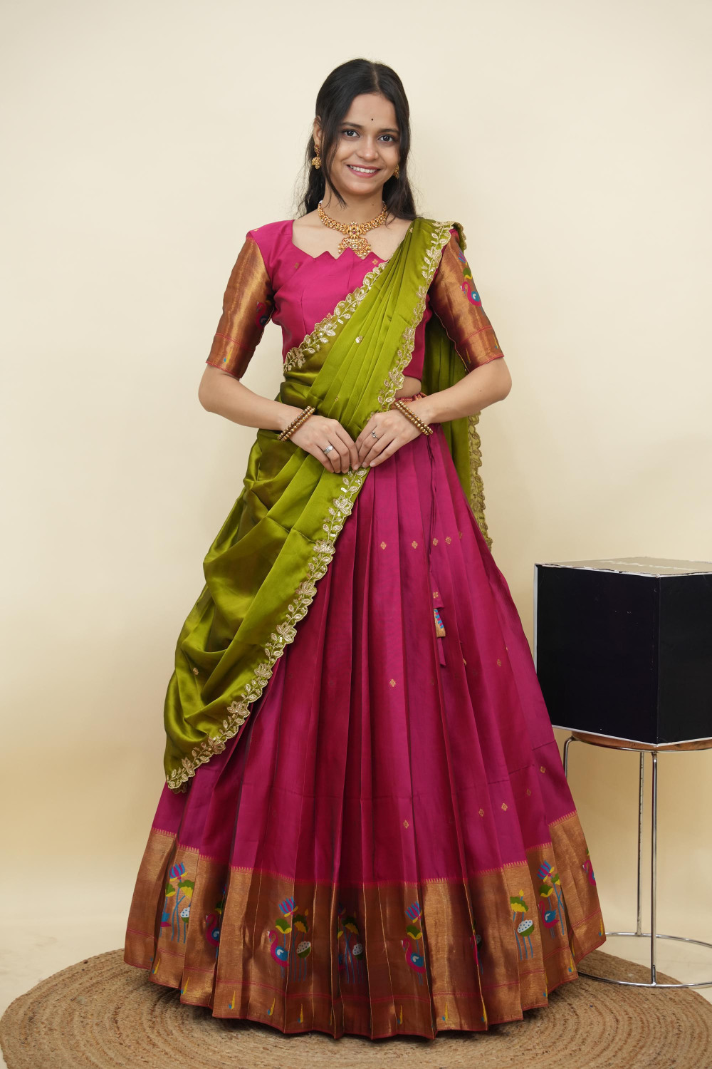Payu Embroidered Semi Stitched Lehenga Choli