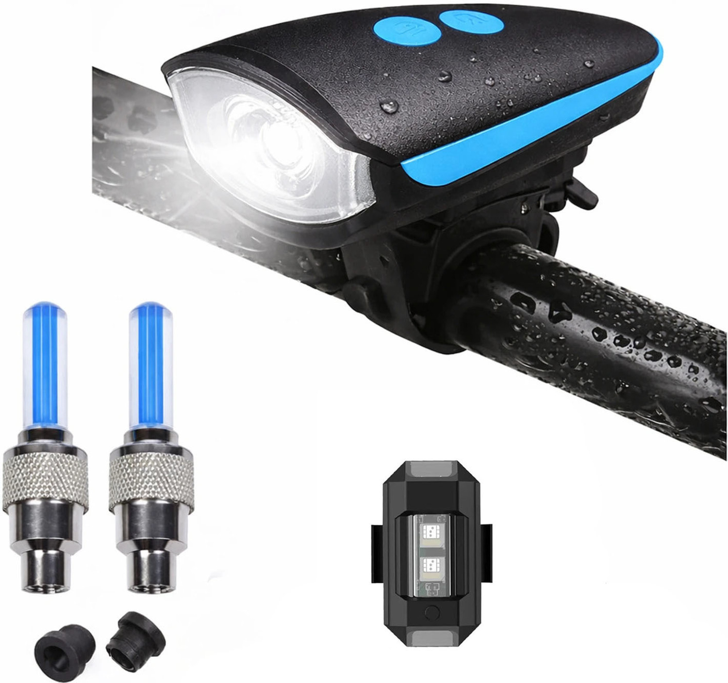 ABC AMOL BICYCLE COMPONENTS LED Bicycle Front Rear & Helmet Light ,Waterproof USB Rechargeable Cycle Light LED Front Rear Light Combo