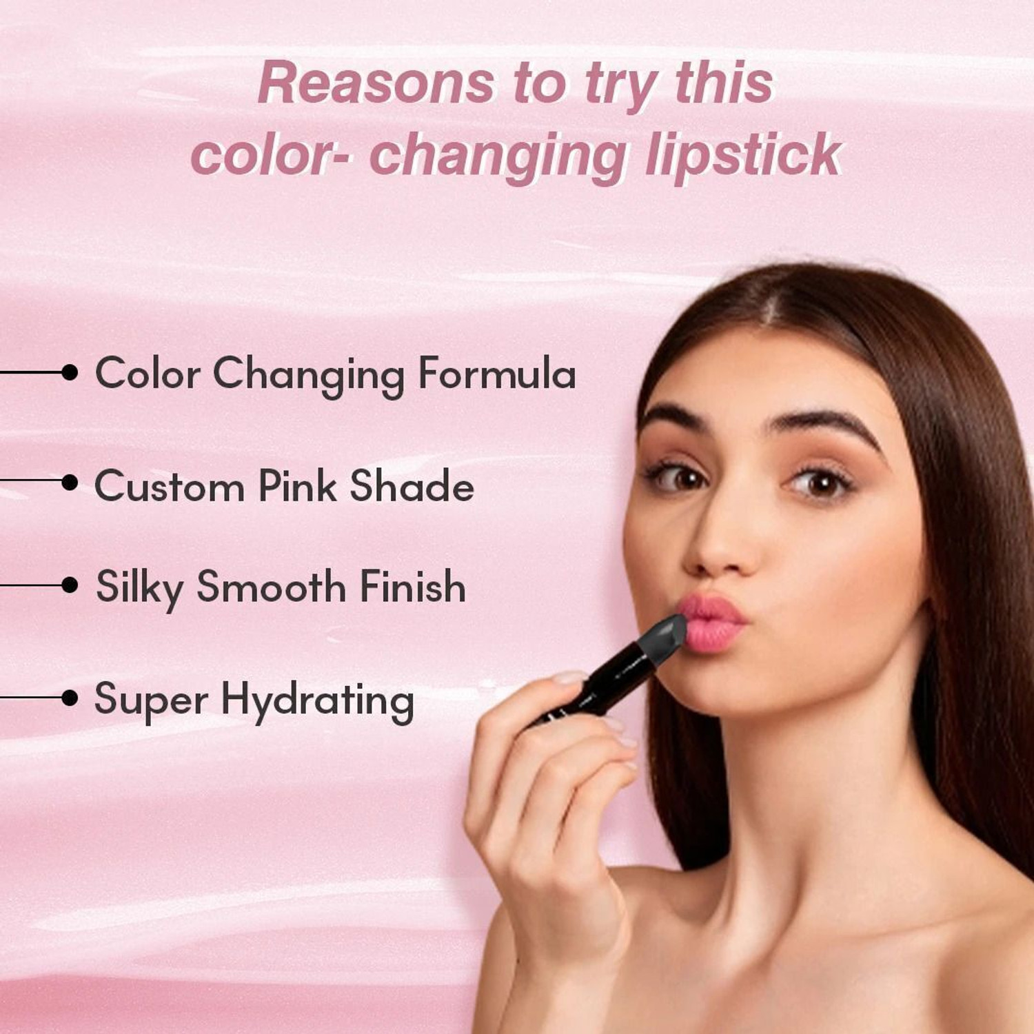 Image of GLAMVEDA PH Lipstick-Color Changing, Long Lasting & Moisturizing(Pack of 3) (Black, 12 g)