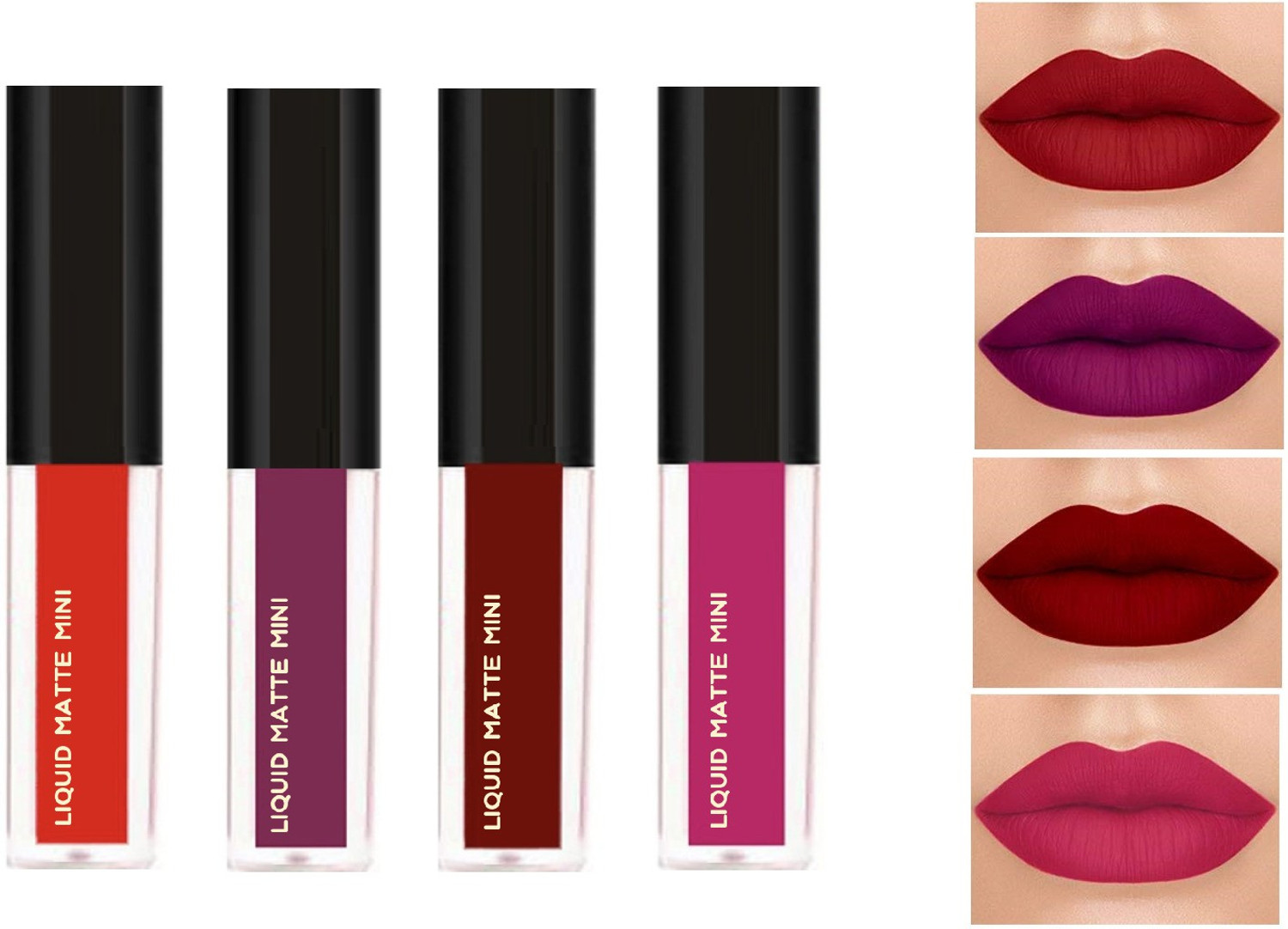 Image of NYN HUDA Insta Beauty Sensational Liquid Matte Lipsticks 4 Piece
