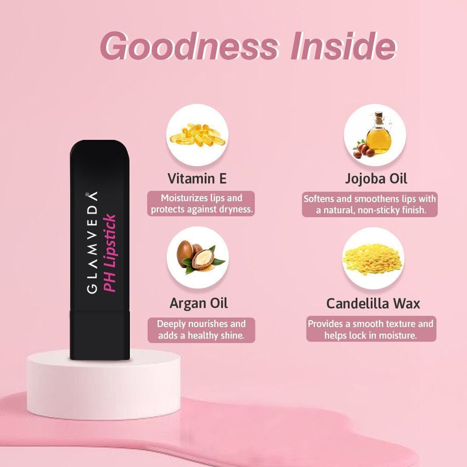 Image of GLAMVEDA PH Lipstick-Color Changing, Long Lasting & Moisturizing(Pack of 3) (Black, 12 g)
