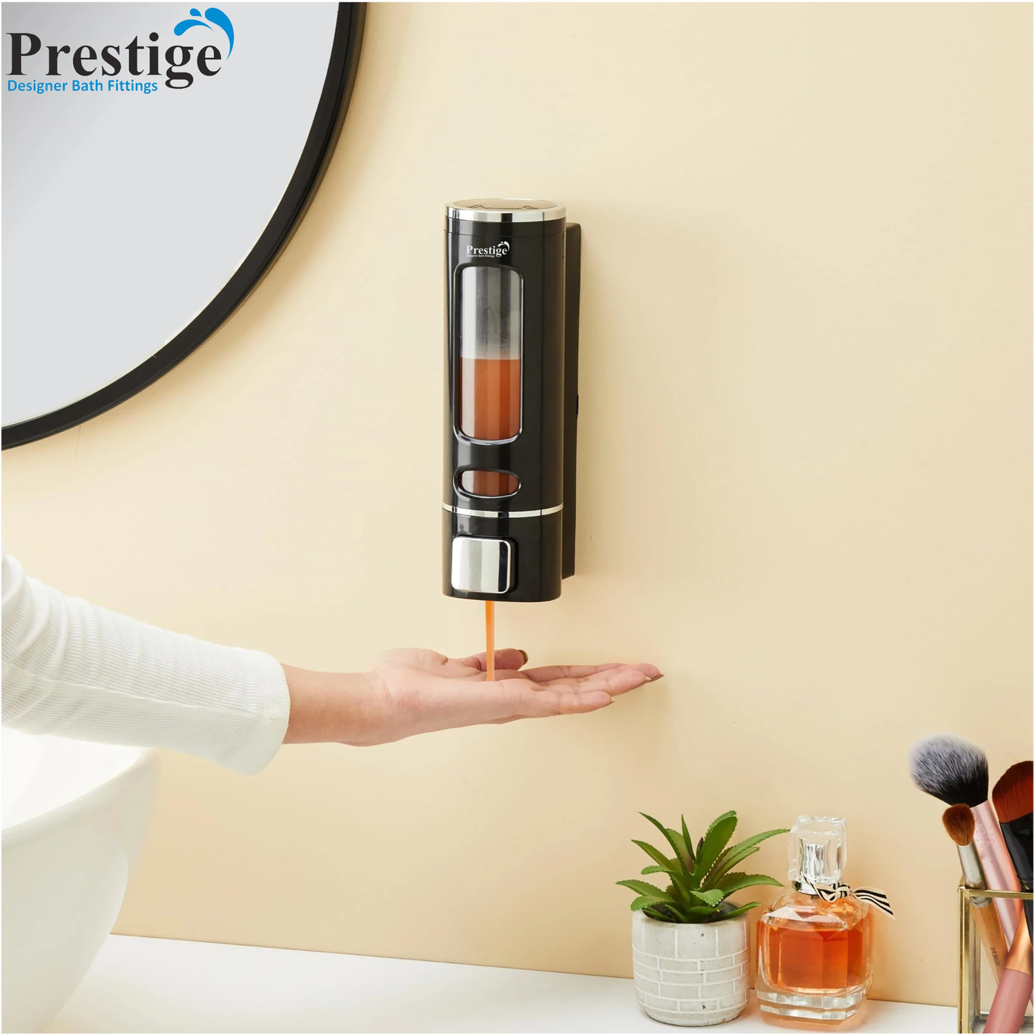 Prestige 400 ml Conditioner, Foam, Gel, Liquid, Lotion, Sanitizer Stand, Shampoo, Soap Dispenser  (Black)