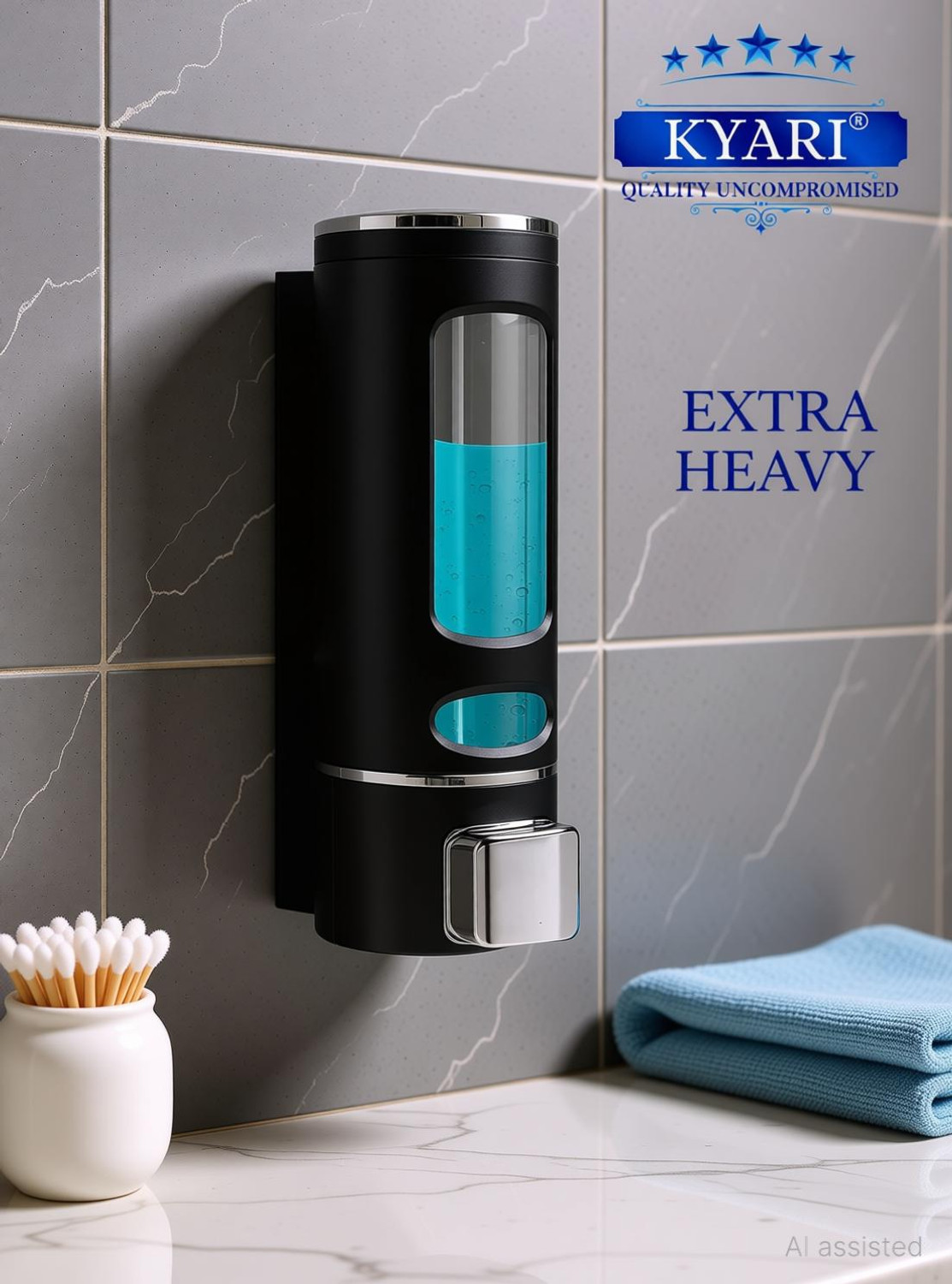Kyari - EXTRA HEAVY Liquid Soap Dispenser ABS 400 ml for Hand Wash/ Body Wash/ Shampoo 350 ml Shampoo Dispenser