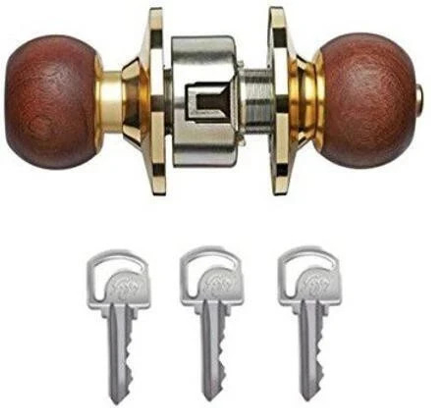 Godrej classic wooden cylindrical with 3 keys (5809) Lock