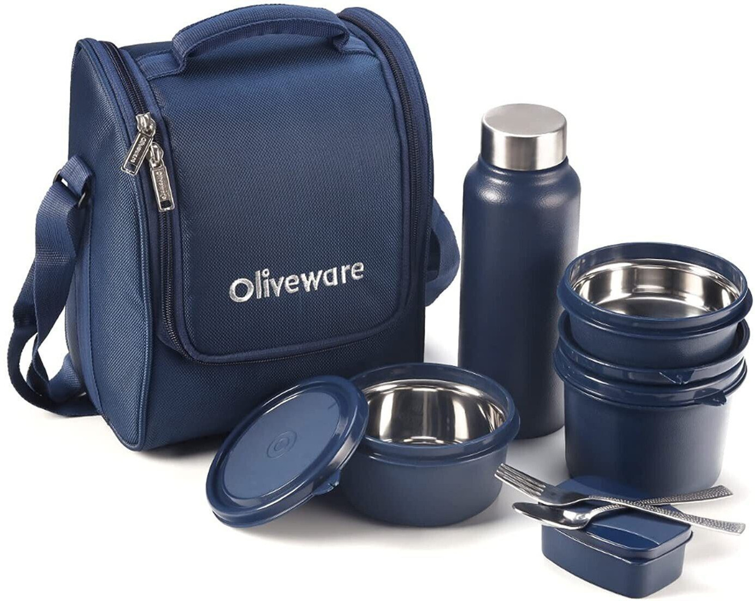 Oliveware Teso Lunch Box with Bottle (Blue-Pro) 4 Containers Lunch Box  (1470 ml, Thermoware)