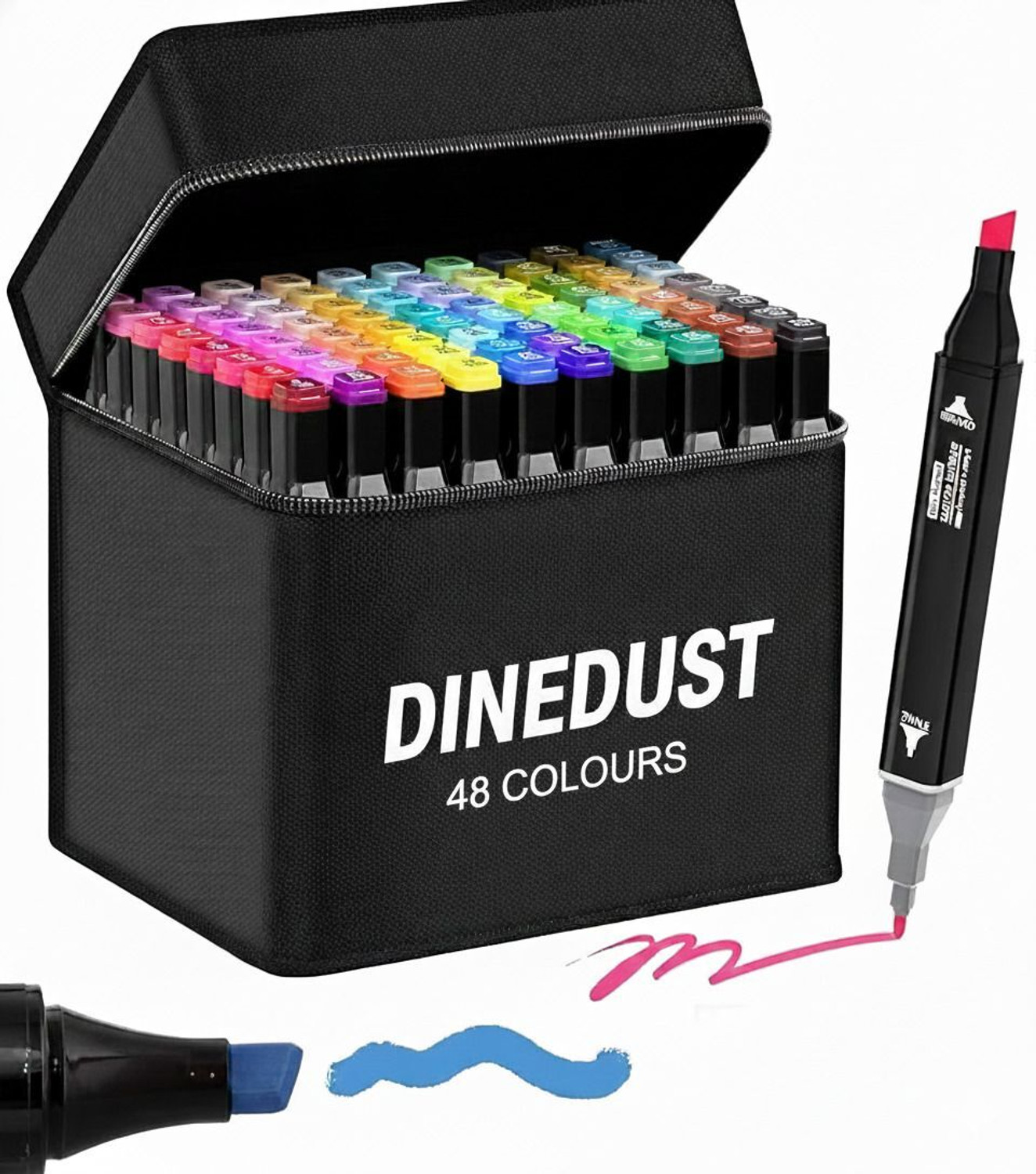 Image of dhanlakshmii Dual Tip Art Markers 48 PCS Bullet and Calligraphy Alcohol Ink Marker Sketch (Set of 48, Multicolor)