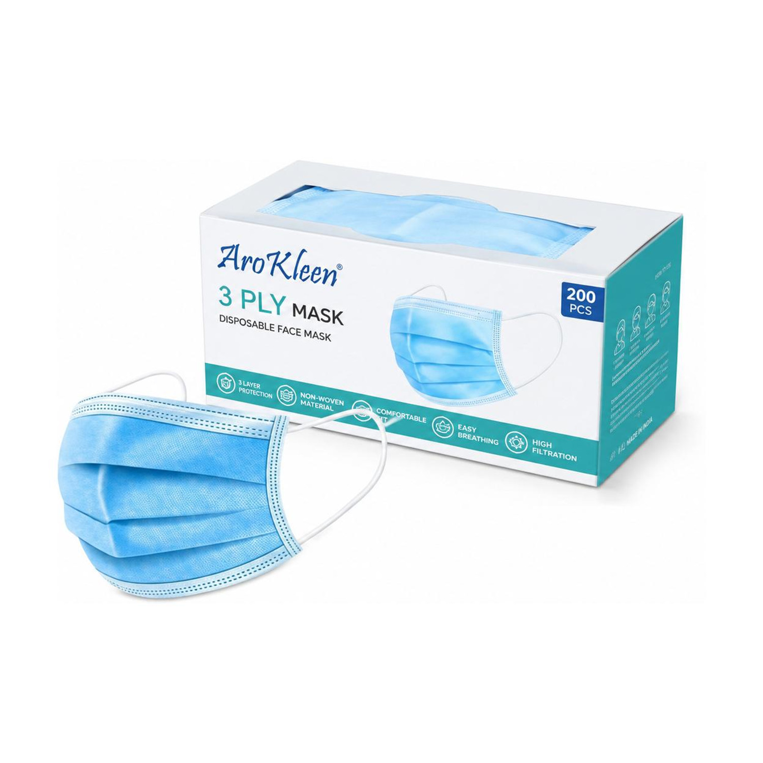 Image of Vaghani 3 Ply Surgical Mask (200 Piece) ( Grey ) Surgical Mask With Melt Blown Fabric Layer (Grey, Free Size, Pack of 200, 3 Ply)