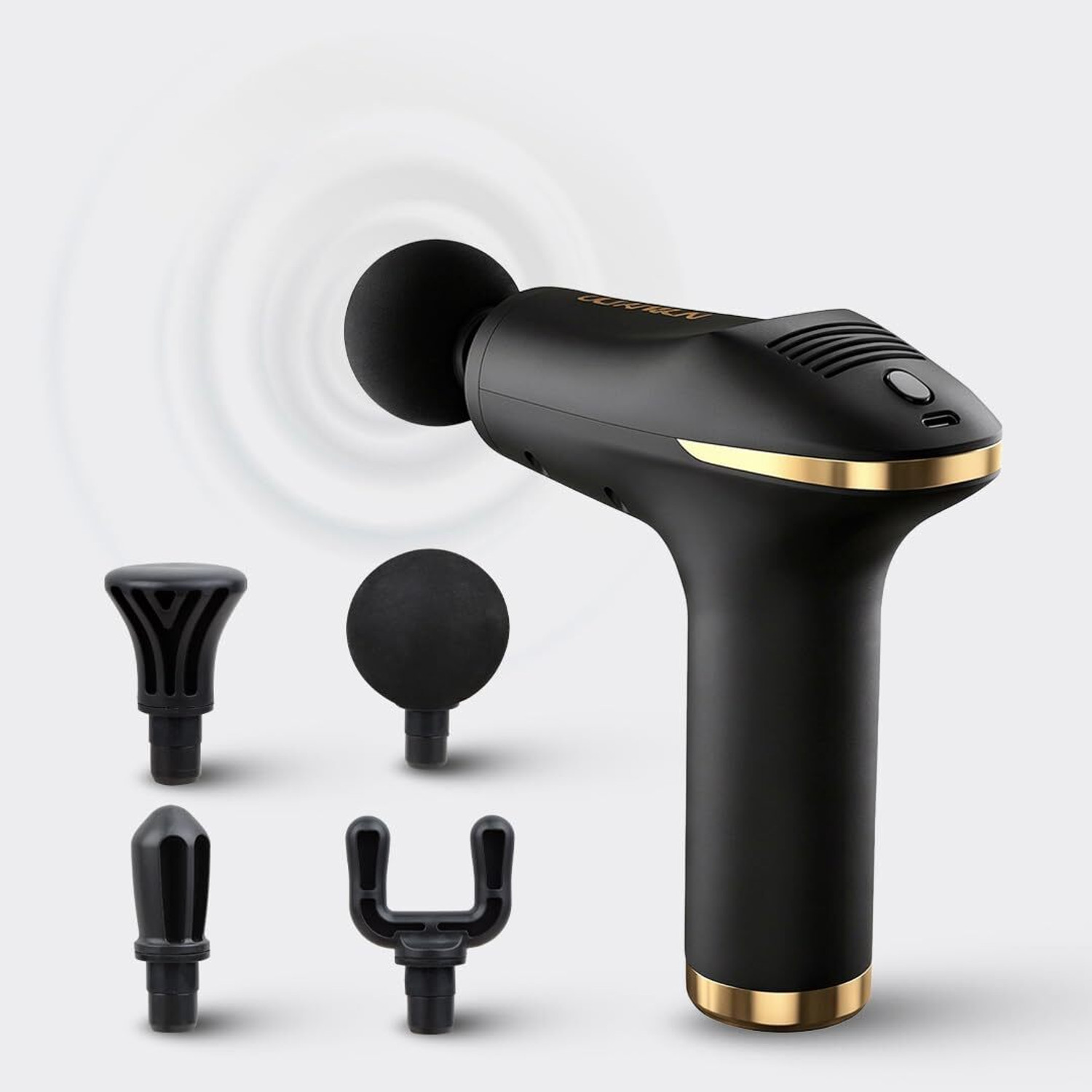 Image of Cult Impact Edge Deep tissue massage gun, Dual Hot and Cold therapy head 6-speed intensity, Silicone round head Massager (Black)