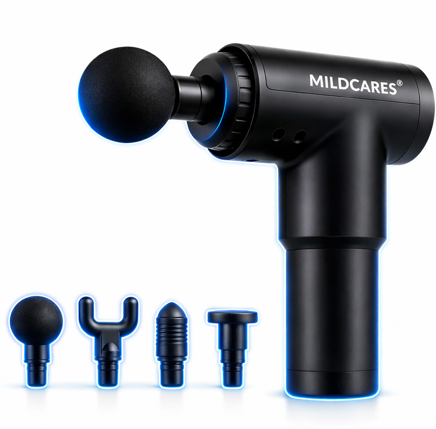 Image of Cult Impact Edge Deep tissue massage gun, Dual Hot and Cold therapy head 6-speed intensity, Silicone round head Massager (Black)