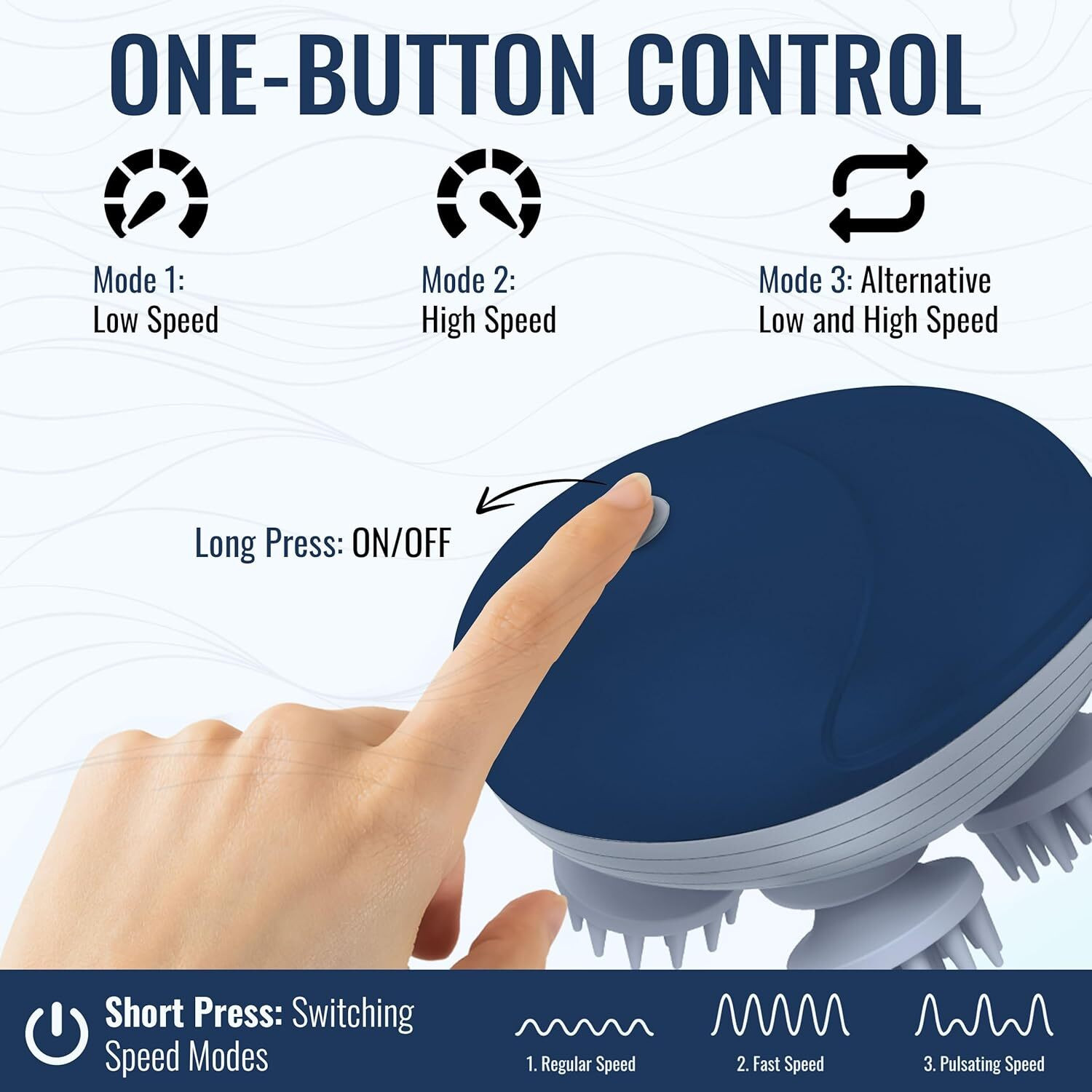Image of BEMALL Scalp Massage, Electric Massager (MultiColour), Head Massager, Hair Massager For Hair Growth, Scalp Massager, Head Massager Vibrating Machine, Body Massager (Blue)