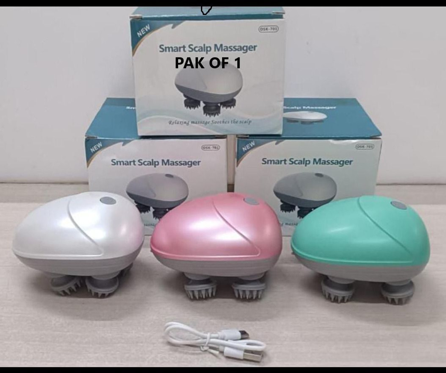 Image of BEMALL Scalp Massage, Electric Massager (MultiColour), Head Massager, Hair Massager For Hair Growth, Scalp Massager, Head Massager Vibrating Machine, Body Massager (Blue)