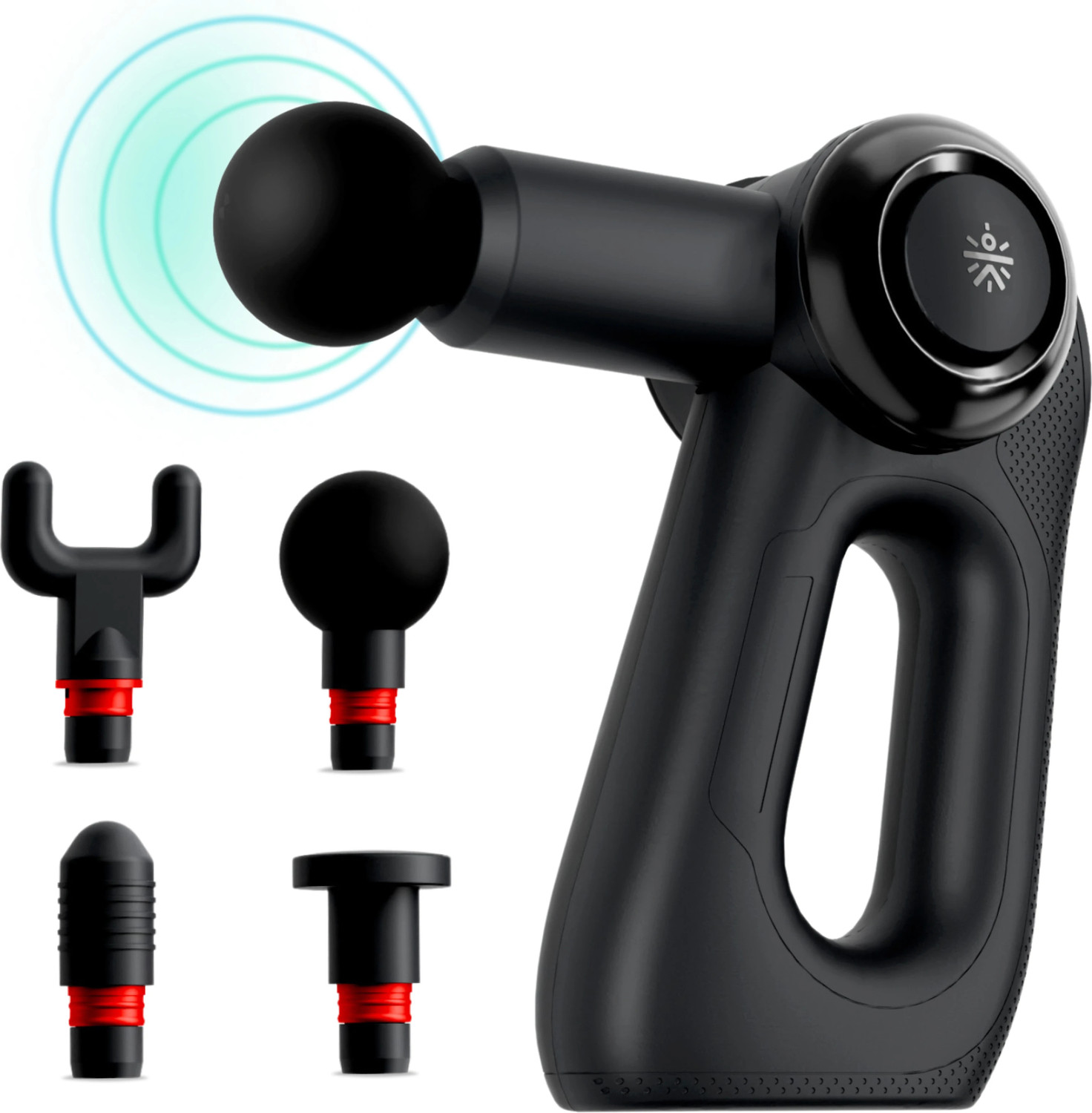 Image of Cult Impact Edge Deep tissue massage gun, Dual Hot and Cold therapy head 6-speed intensity, Silicone round head Massager (Black)