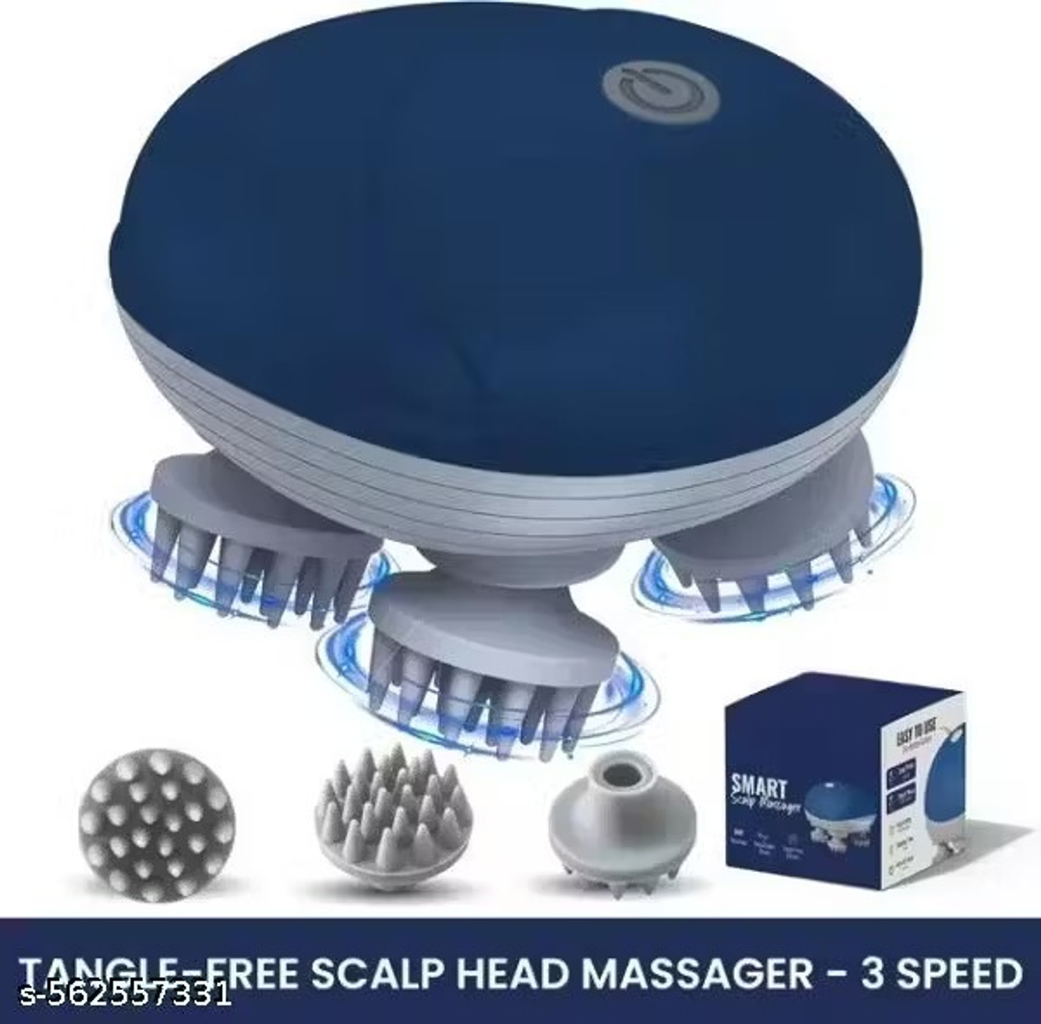 Image of BEMALL Scalp Massage, Electric Massager (MultiColour), Head Massager, Hair Massager For Hair Growth, Scalp Massager, Head Massager Vibrating Machine, Body Massager (Blue)