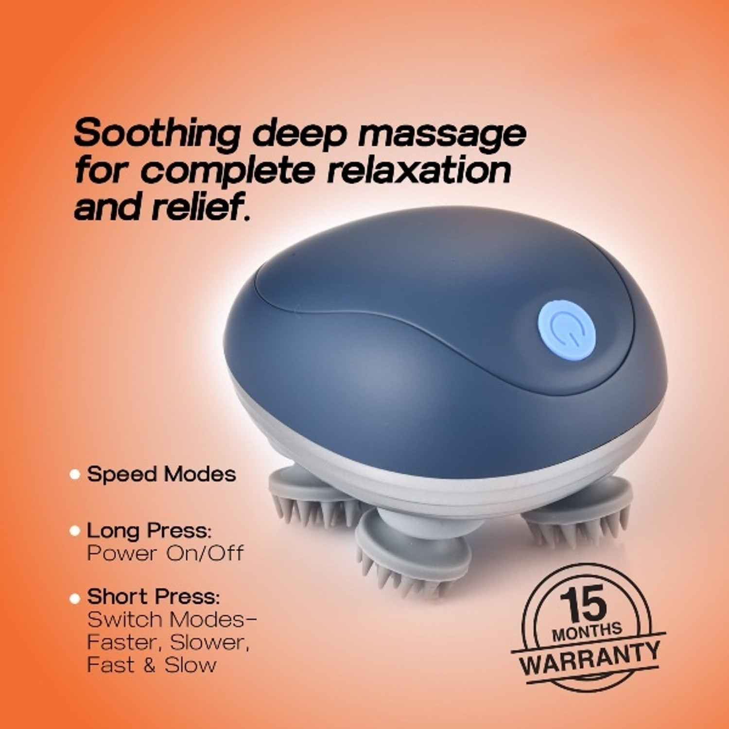 Image of BEMALL Scalp Massage, Electric Massager (MultiColour), Head Massager, Hair Massager For Hair Growth, Scalp Massager, Head Massager Vibrating Machine, Body Massager (Blue)
