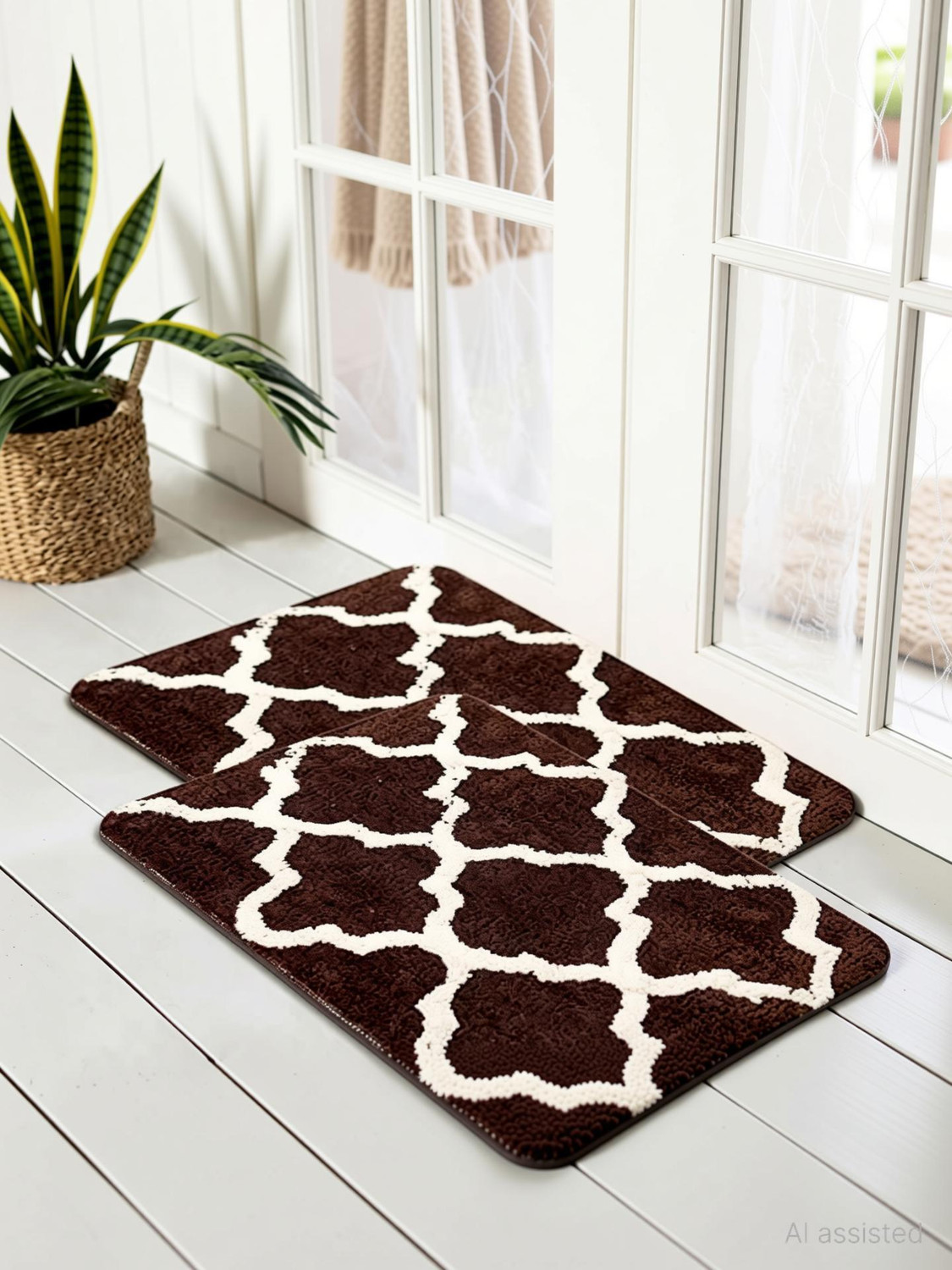 Image of HomeStore-YEP Microfiber Door Mat (Dark Grey, Pack of 2, Medium)