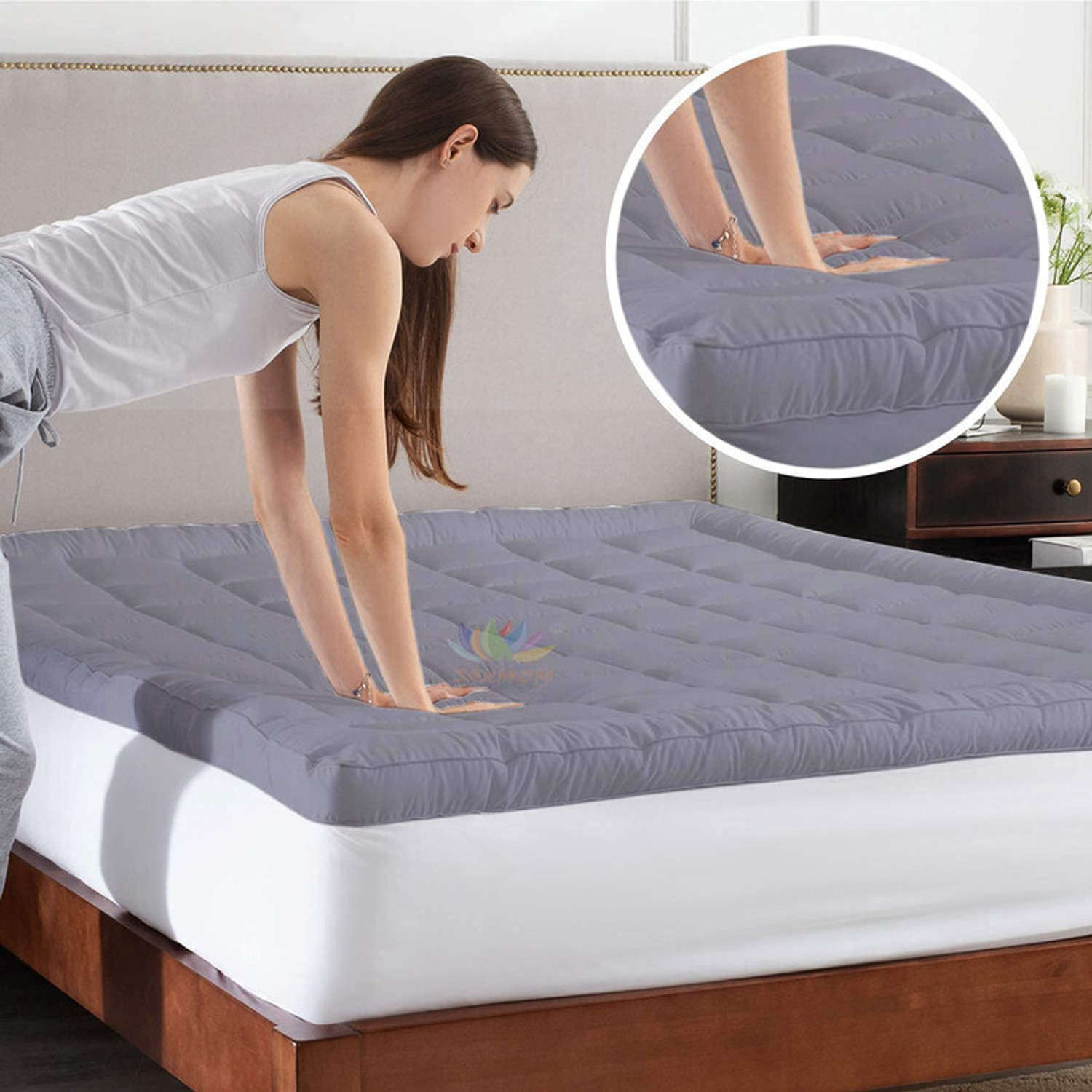 Comfowell Mattress Topper Queen Size Stretchable, Waterproof Mattress Cover