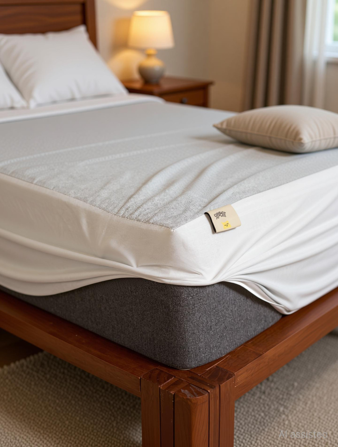 SleepyCat Fitted King Size Waterproof Mattress Cover  (Grey)