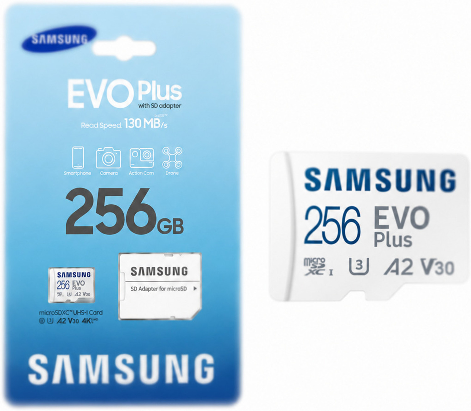 Image of SAMSUNG MB-MC256KA /RO,MK-MC256KA /IN Evo Plus 256 GB MicroSDXC Class 10 130 MB /s Memory Card Compatible with Camera, Computer, Gaming Console, Mobile, Tablet