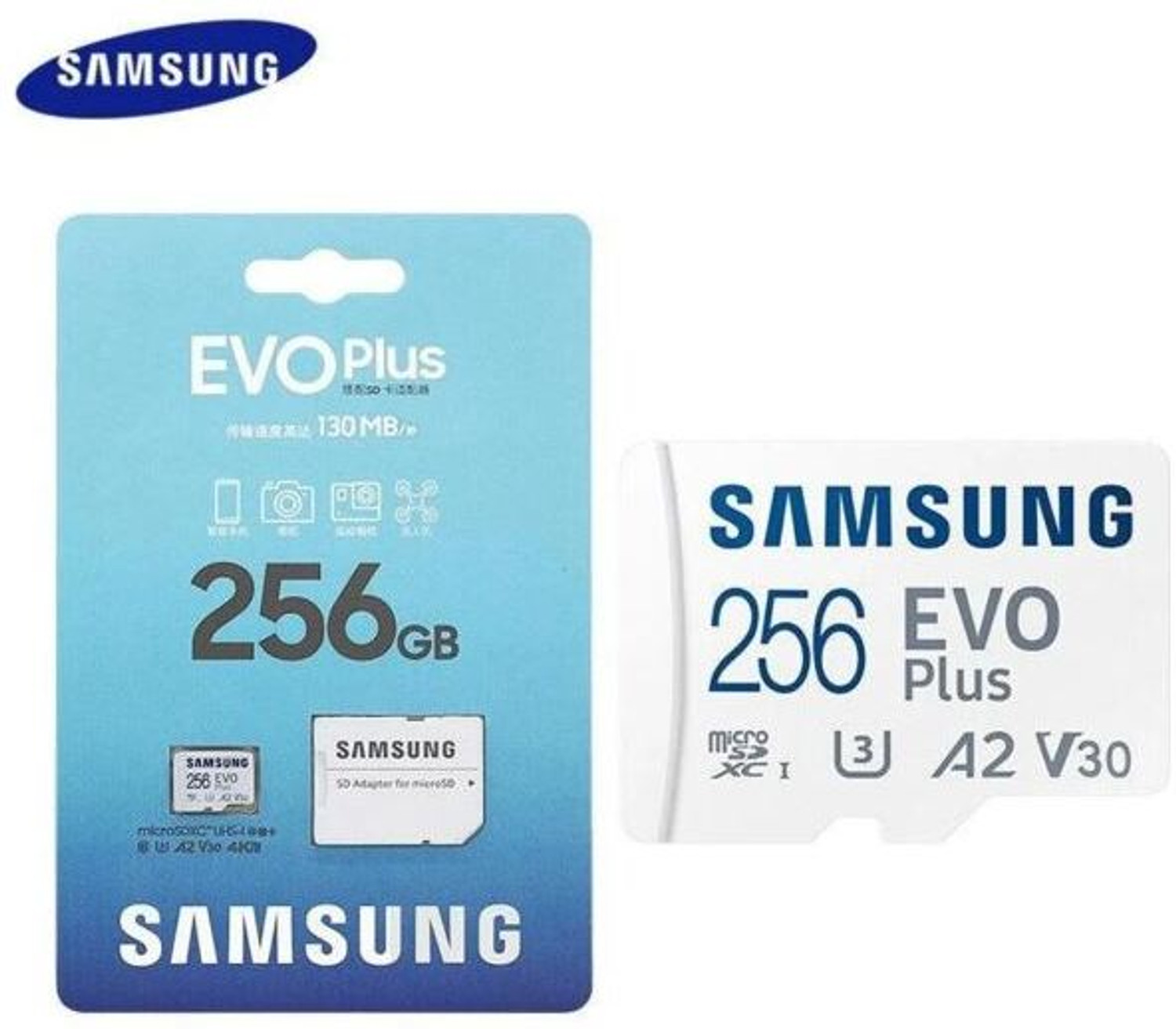 Image of SAMSUNG MB-MC256KA /RO,MK-MC256KA /IN Evo Plus 256 GB MicroSDXC Class 10 130 MB /s Memory Card Compatible with Camera, Computer, Gaming Console, Mobile, Tablet