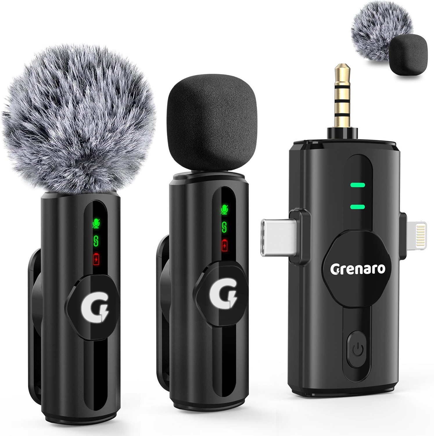 Wireless Mic, Cancellation Mic for YouTube, Vlogging, Recording For Ty